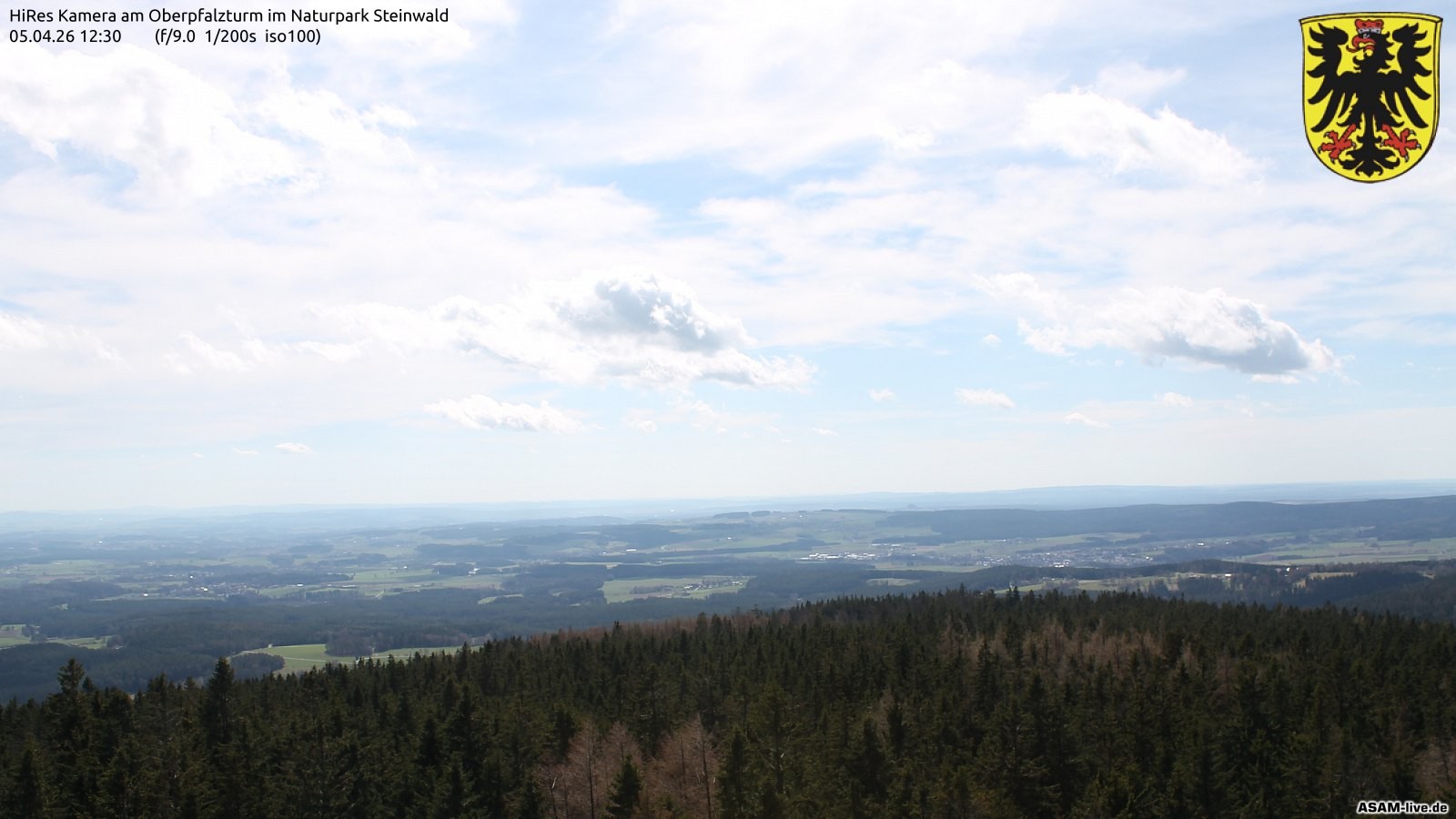 Archived image Webcam Fichtel Mountains: Erbendorf