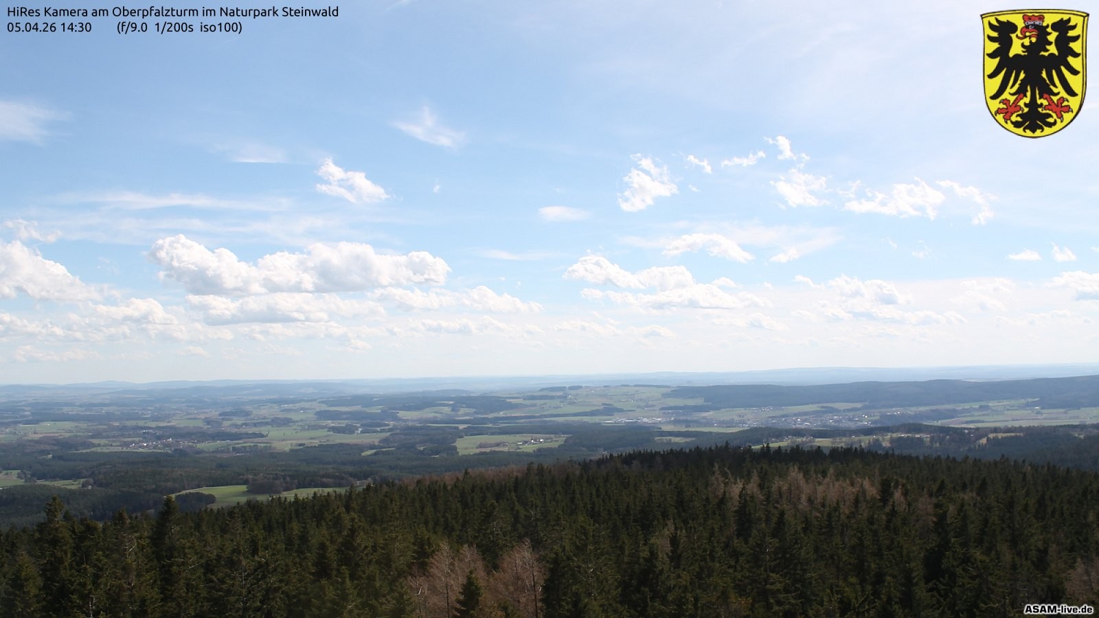 Archived image Webcam Fichtel Mountains: Erbendorf