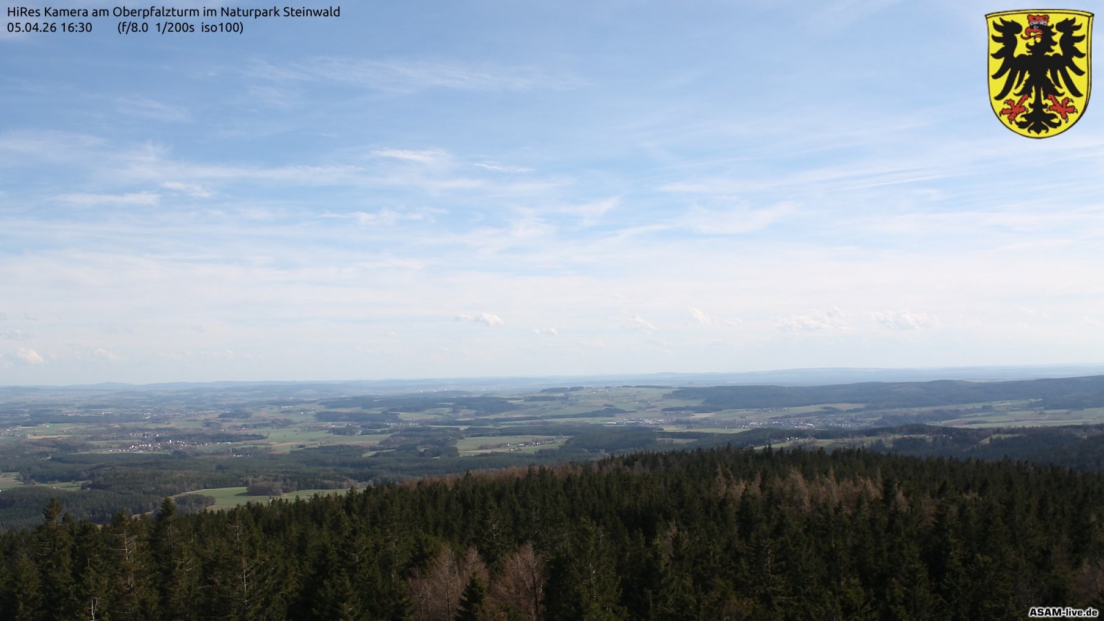 Archived image Webcam Fichtel Mountains: Erbendorf