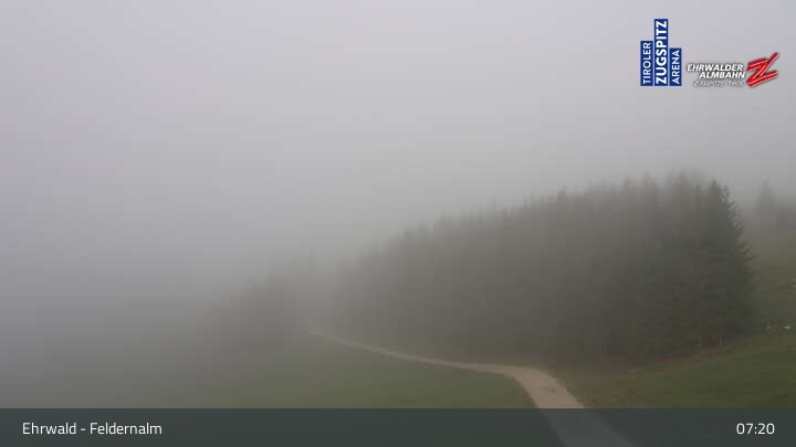 Archived image Webcam Ehrwald Alm - Feldernalm Zugspitze