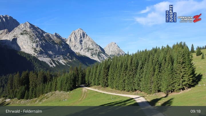 Archived image Webcam Ehrwald Alm - Feldernalm Zugspitze