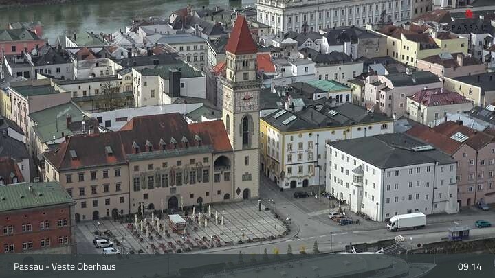 Archived image Webcam Passau City Centre and Danube