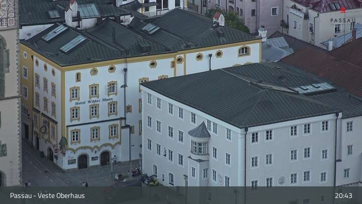 Archiv Foto Webcam Passau: Panoramablick auf Donau, Ortspitze und Altstadt