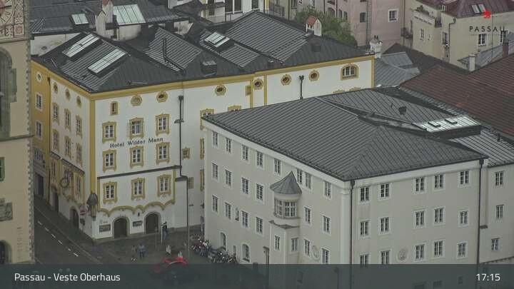 Archiv Foto Webcam Passau: Panoramablick auf Donau, Ortspitze und Altstadt