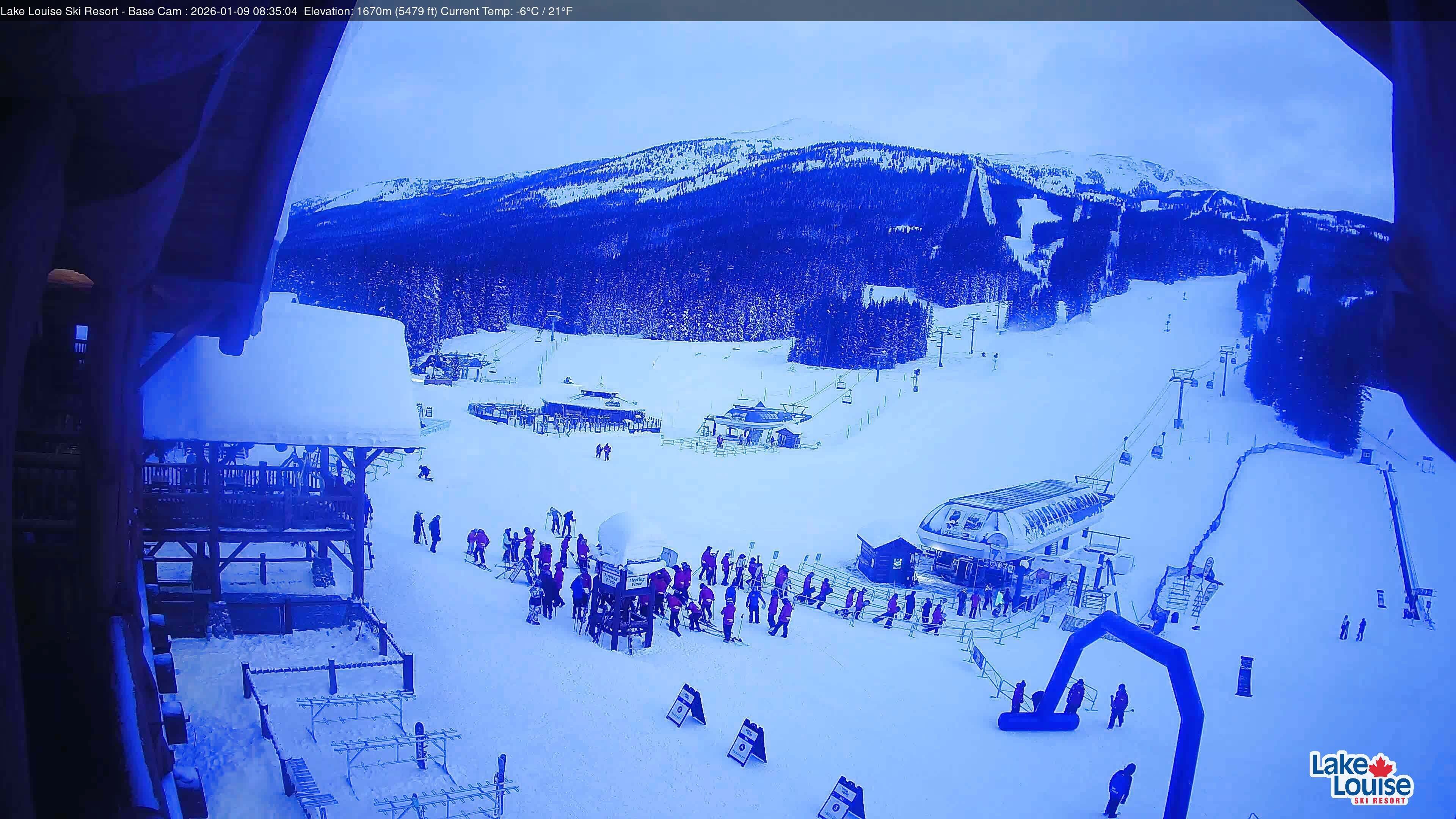 Archiv Foto Webcam Lake Louise: Talstation