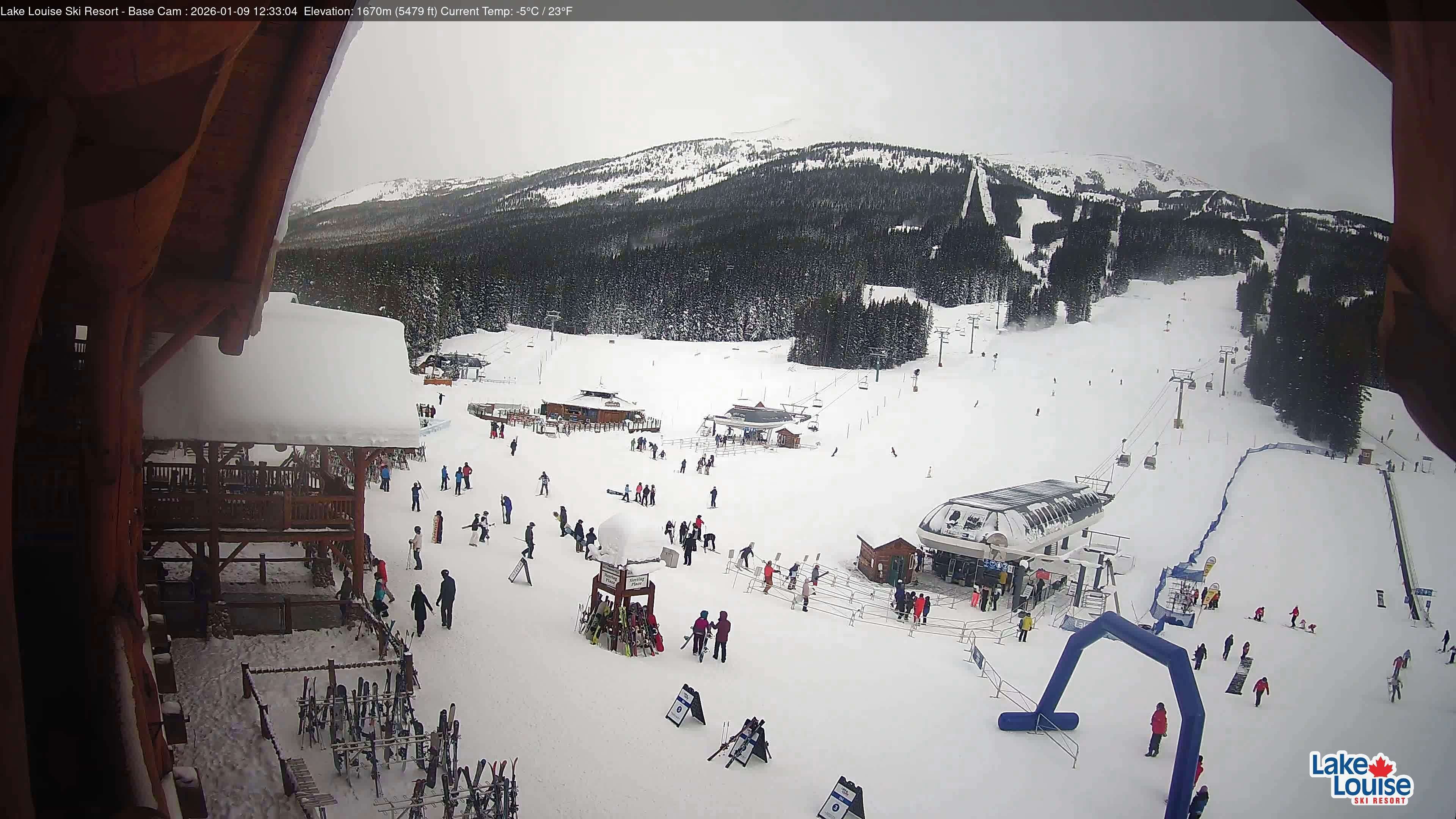 Archiv Foto Webcam Lake Louise: Talstation