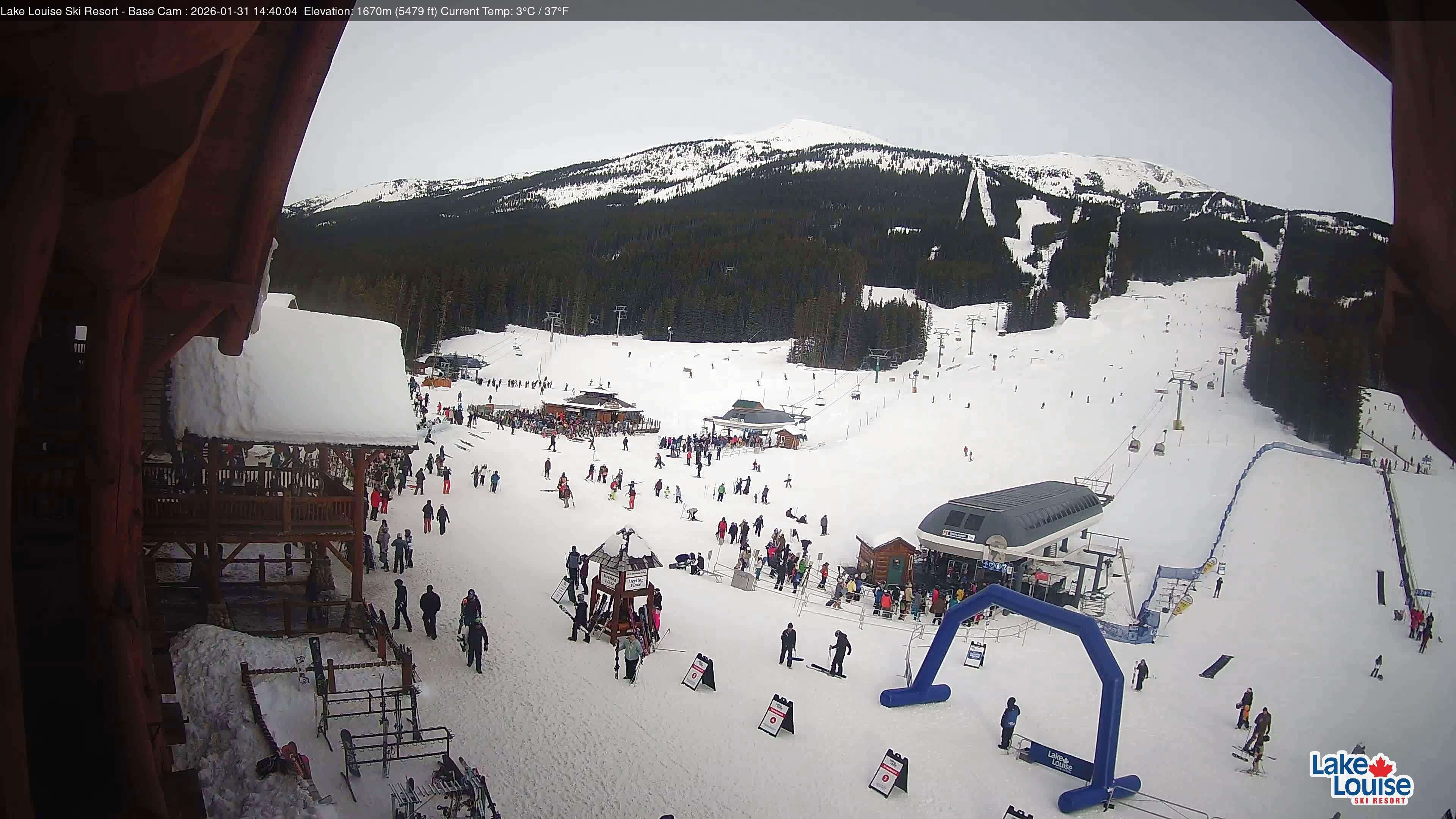 Archiv Foto Webcam Lake Louise: Talstation