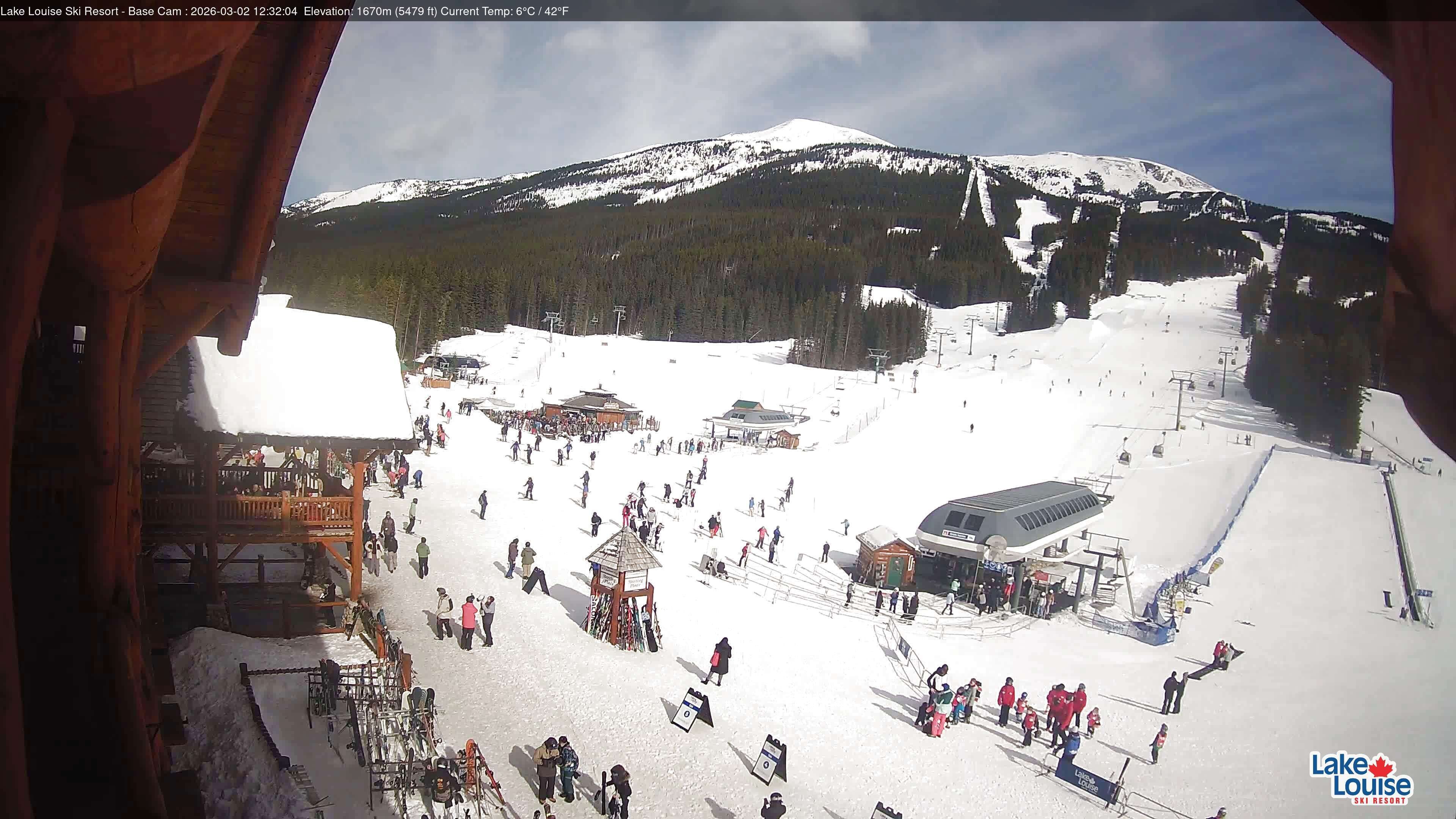 Archiv Foto Webcam Lake Louise: Talstation