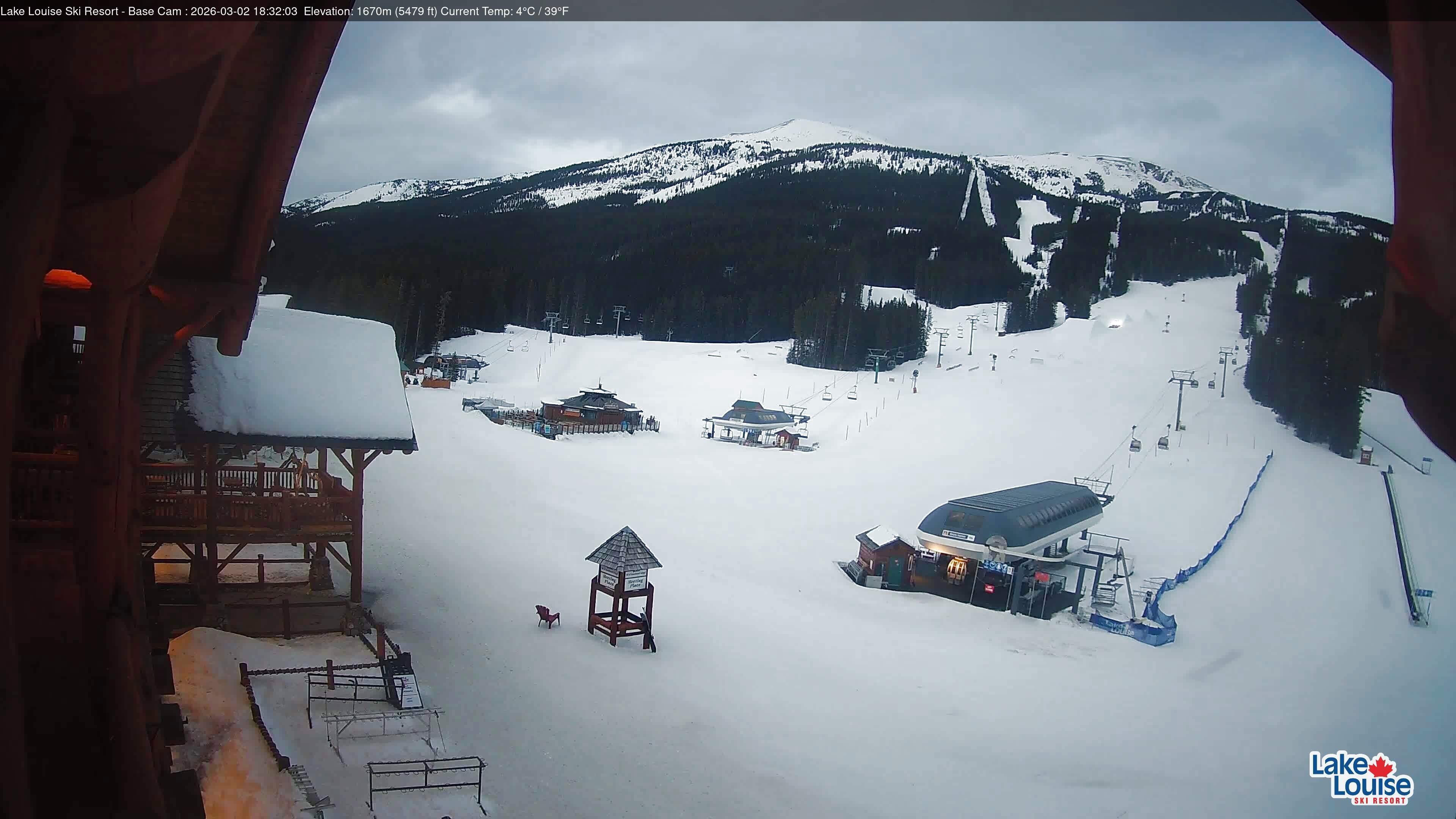 Archiv Foto Webcam Lake Louise: Talstation
