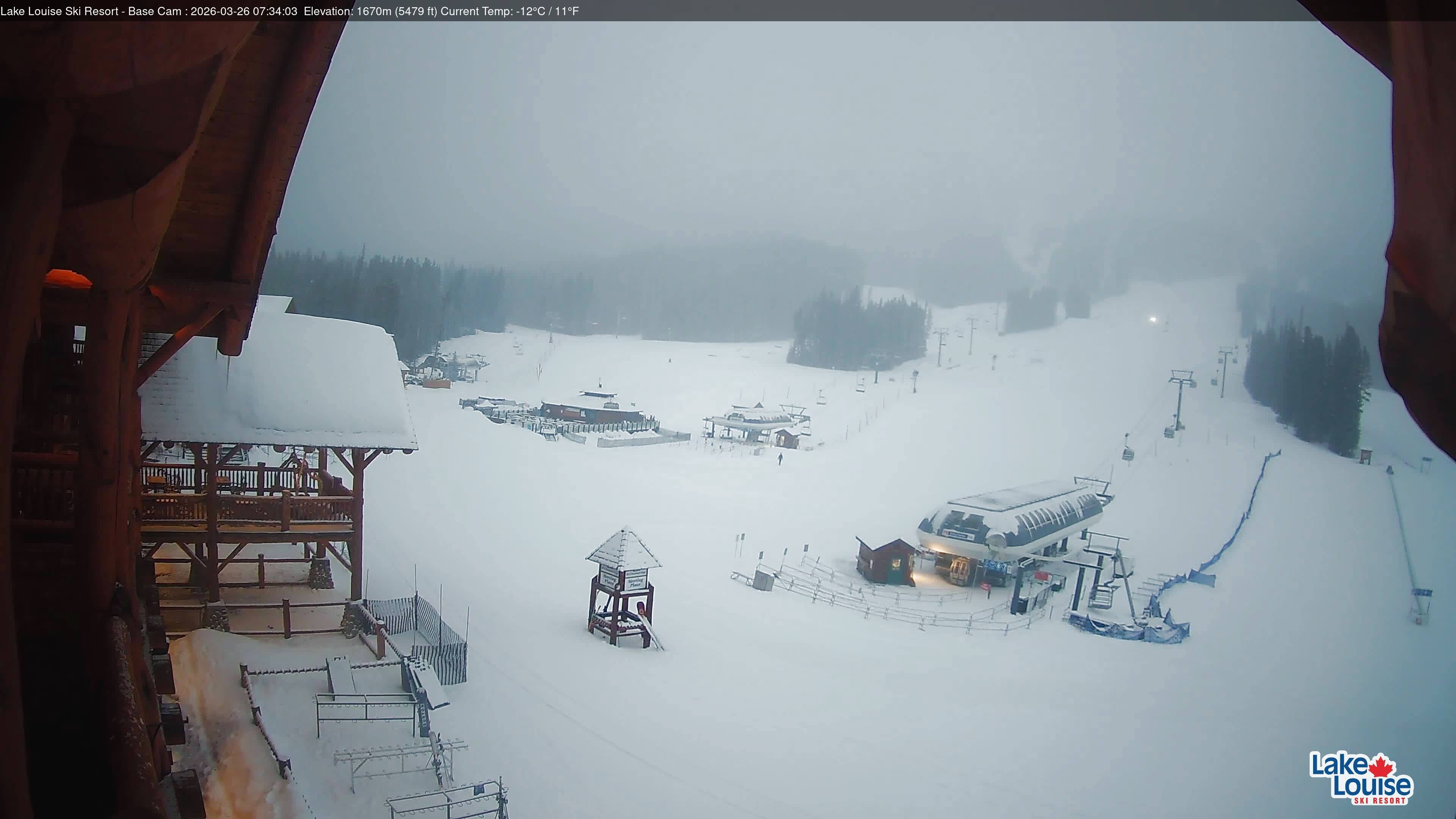 Archiv Foto Webcam Lake Louise: Talstation