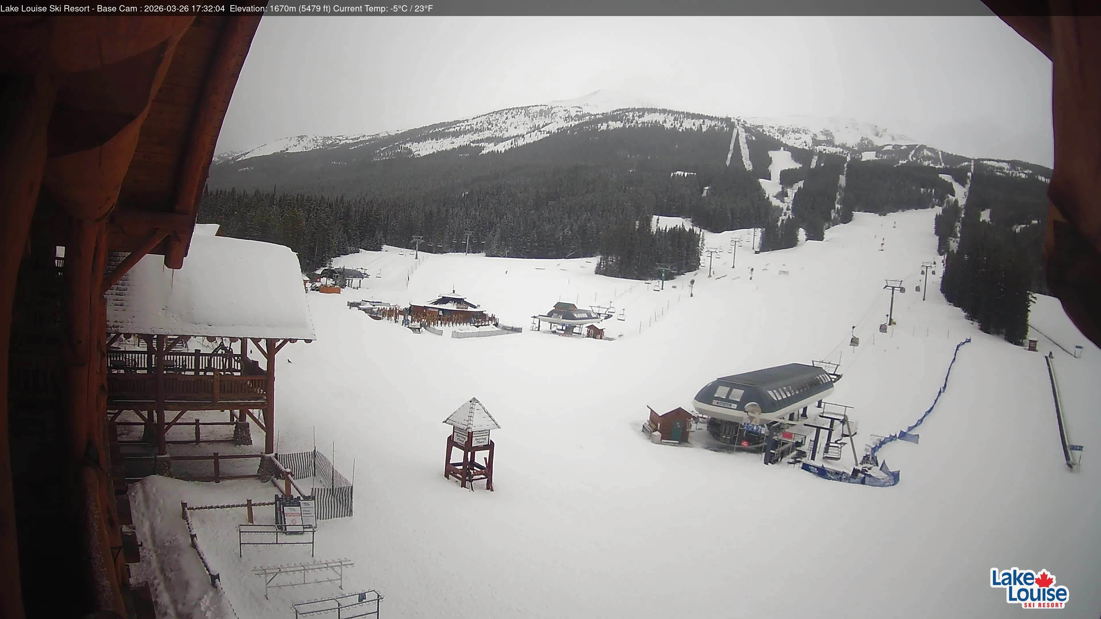 Archiv Foto Webcam Lake Louise: Talstation