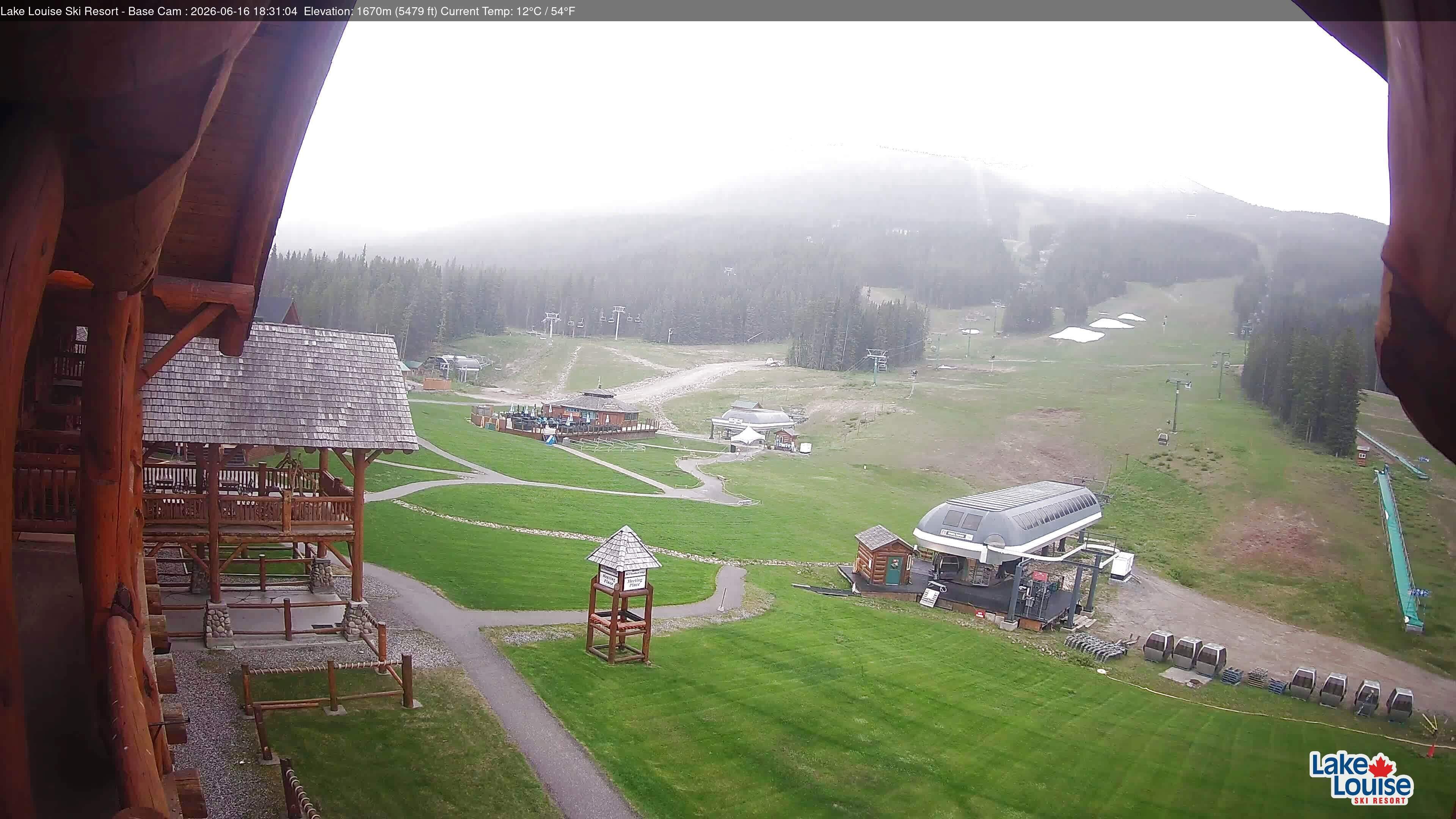 Archiv Foto Webcam Lake Louise: Talstation