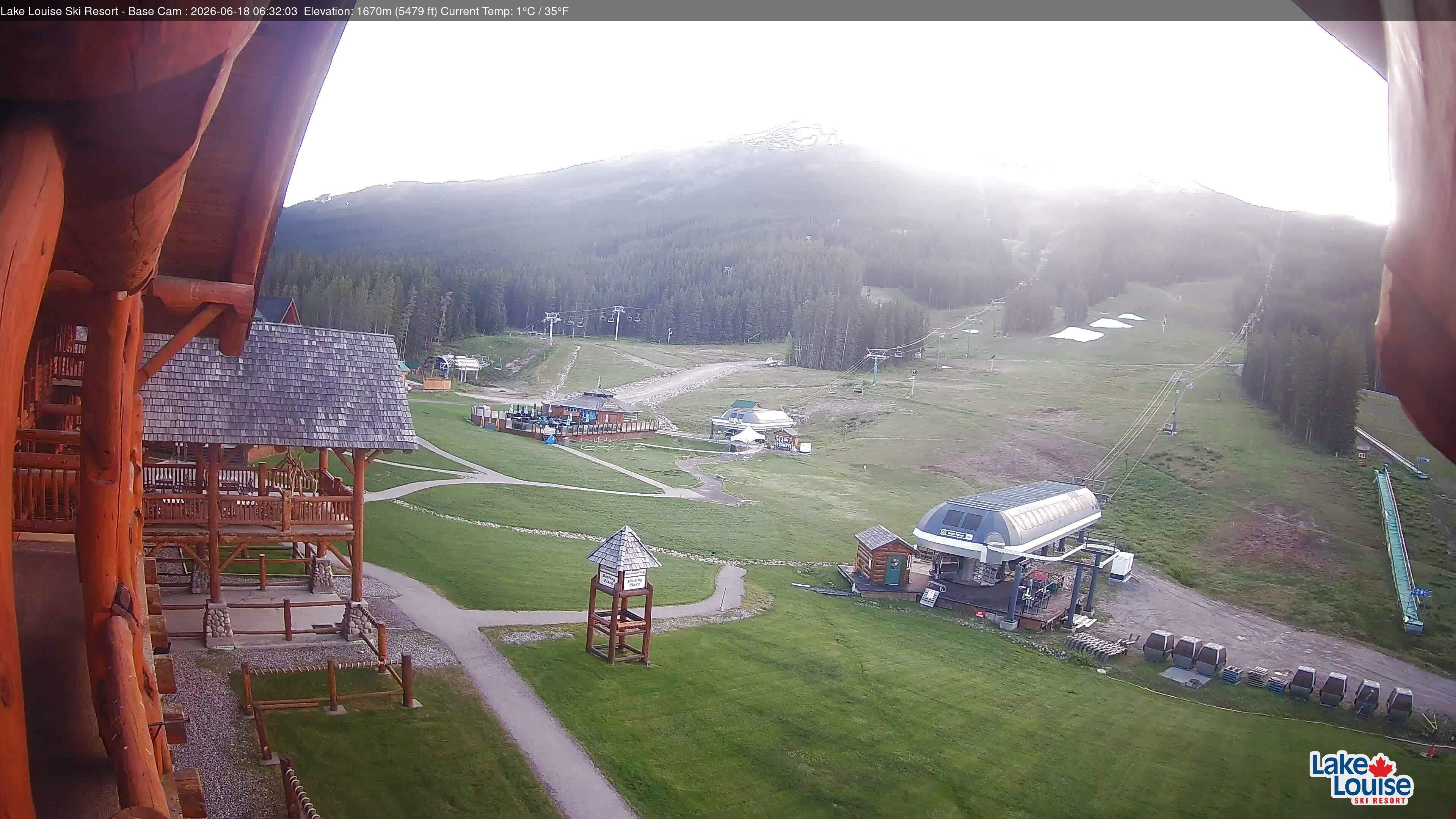 Archiv Foto Webcam Lake Louise: Talstation