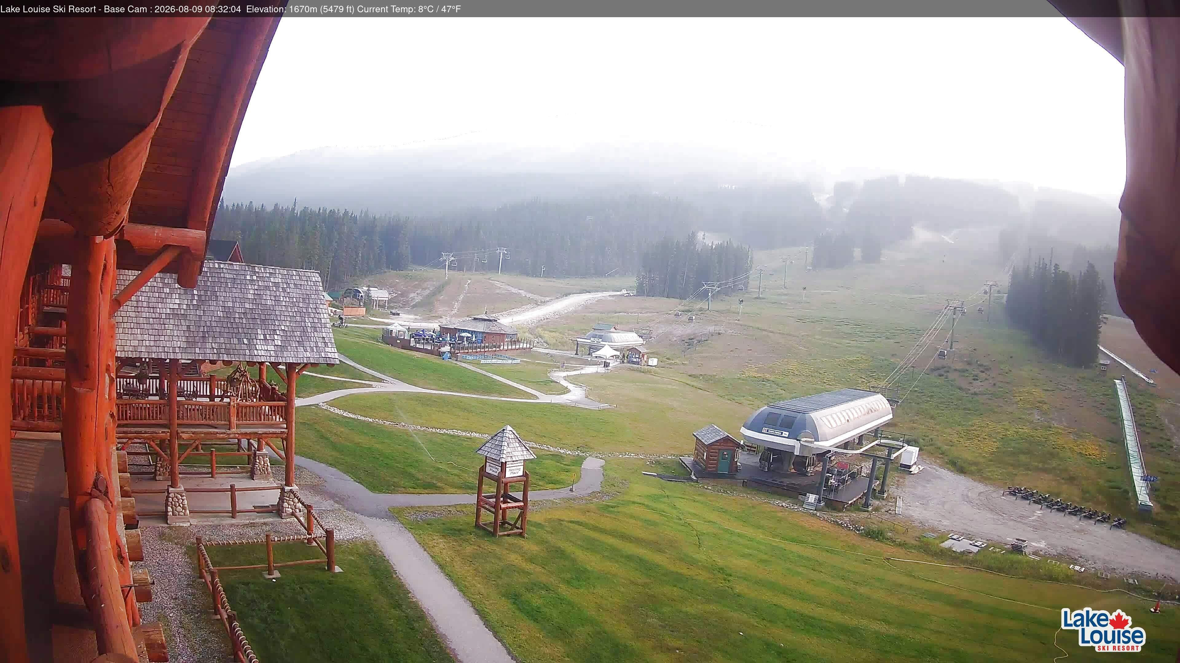 Archiv Foto Webcam Lake Louise: Talstation