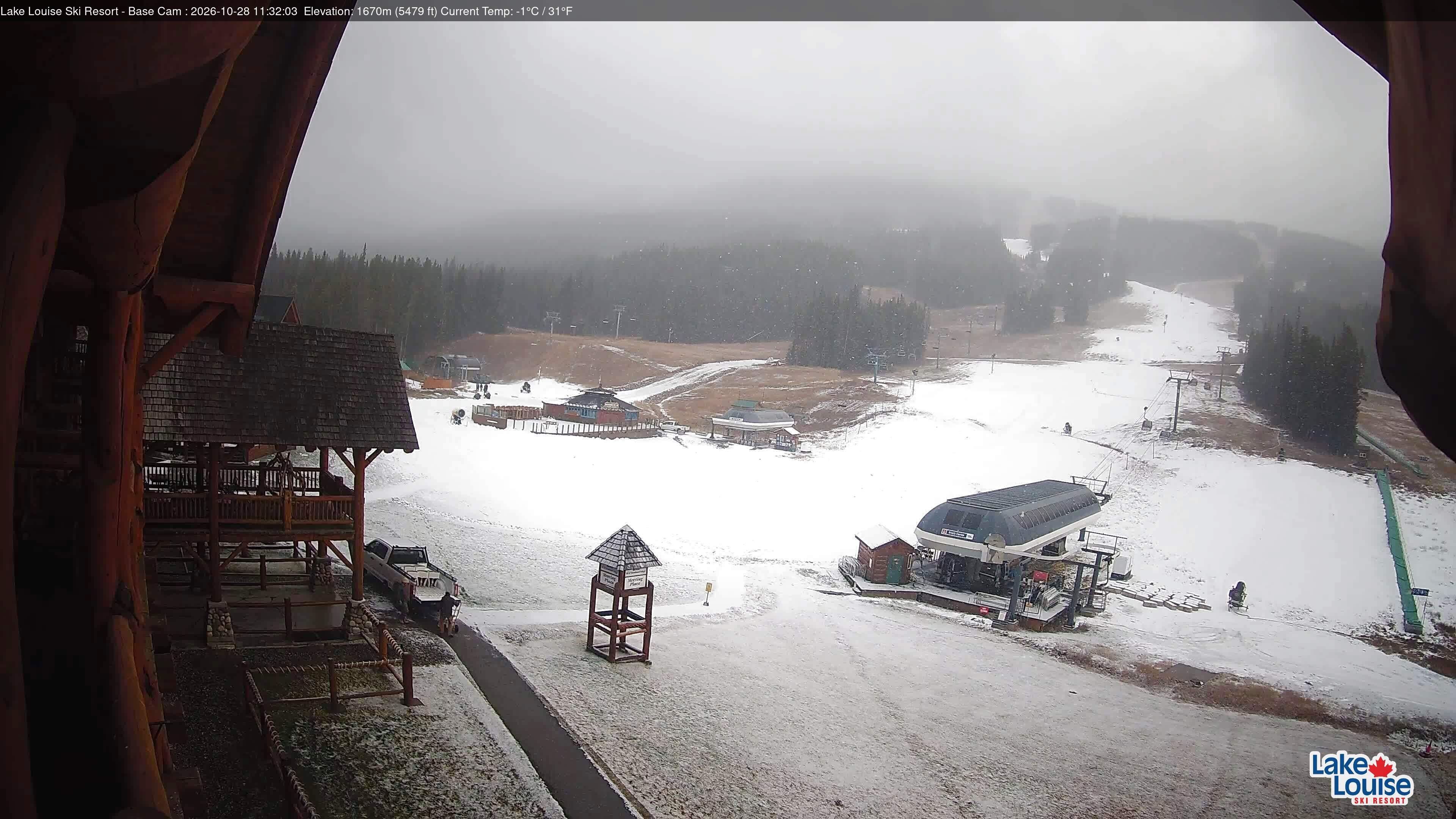 Archiv Foto Webcam Lake Louise: Talstation
