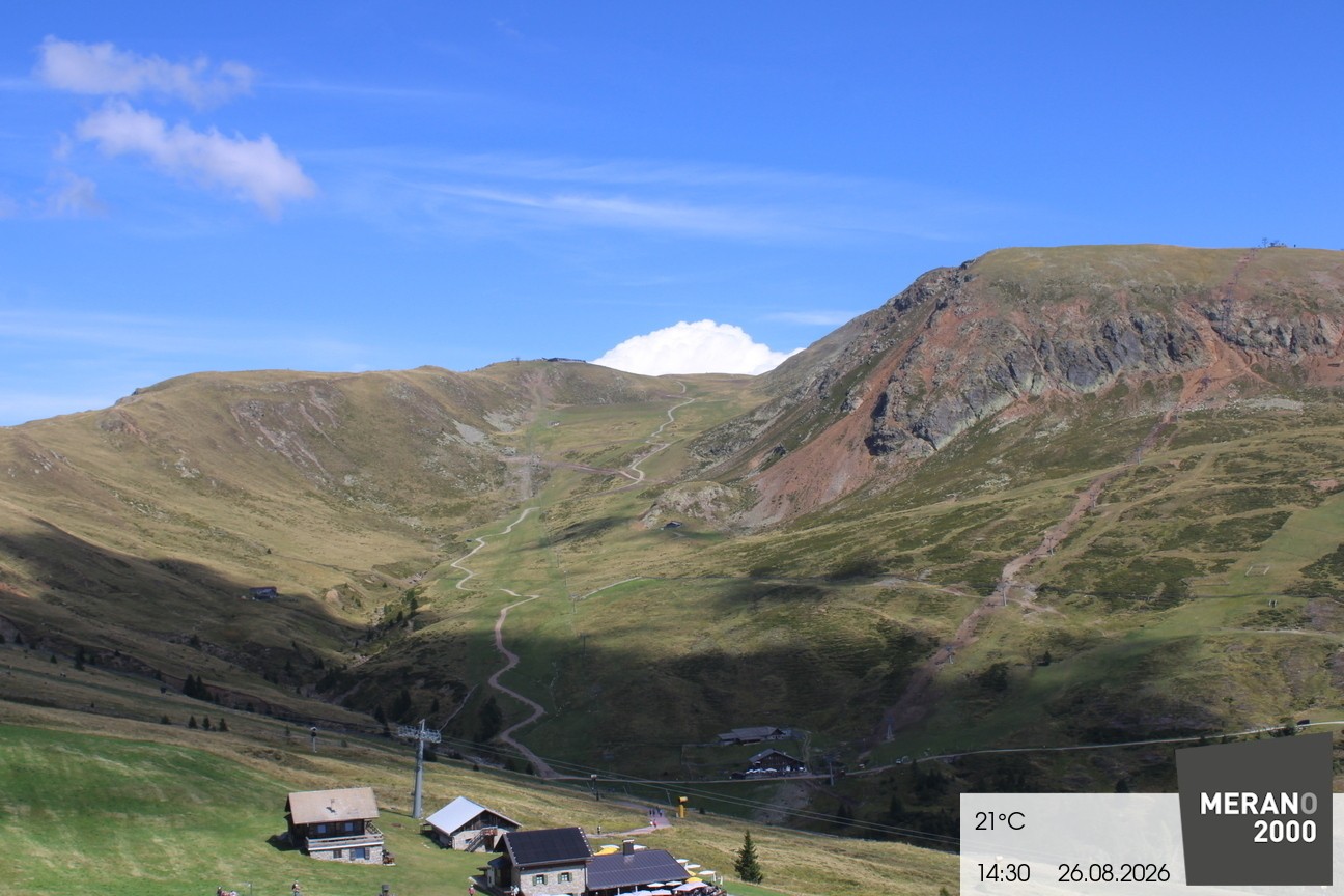 Archived image Webcam mountain restaurant Kirchsteiger Hütte, Merano/Meran