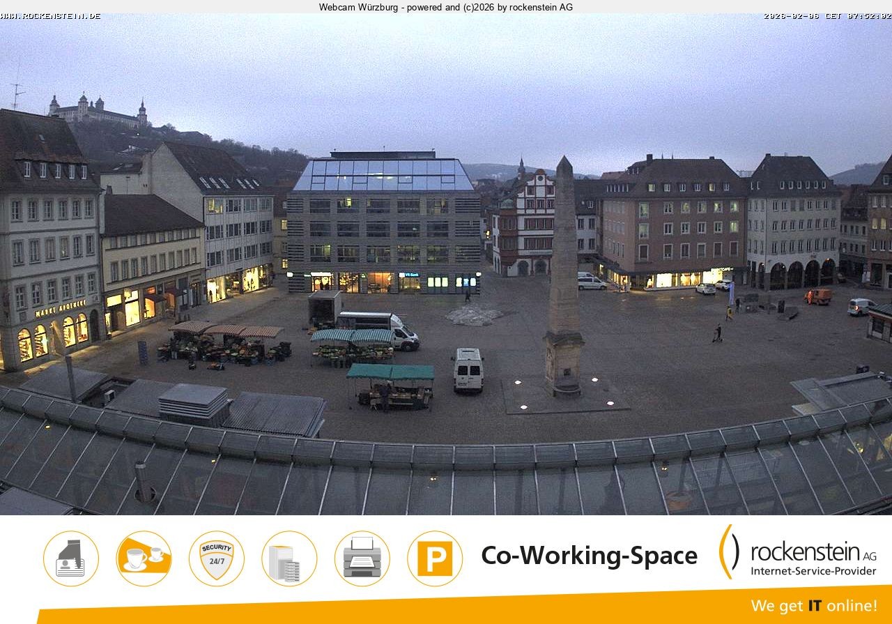 Archived image Webcam Wuerzburg marketplace