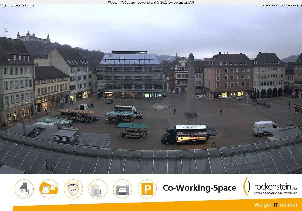 Archived image Webcam Wuerzburg marketplace