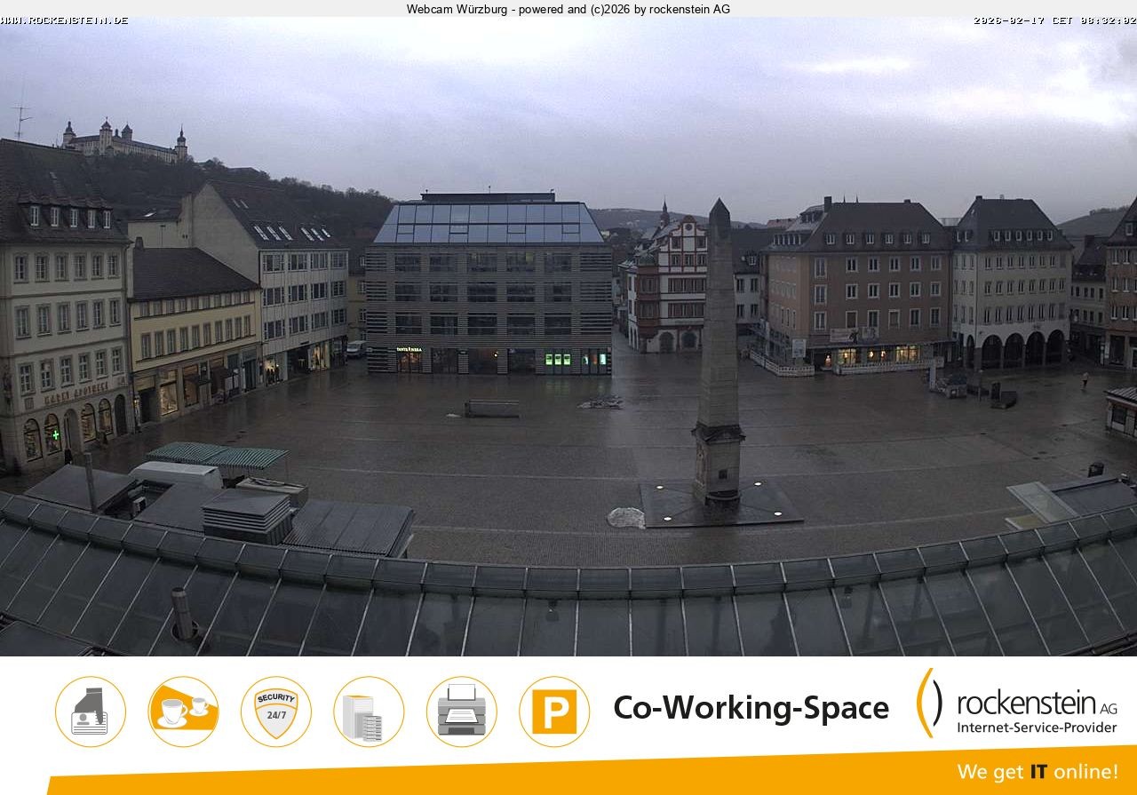 Archived image Webcam Wuerzburg marketplace
