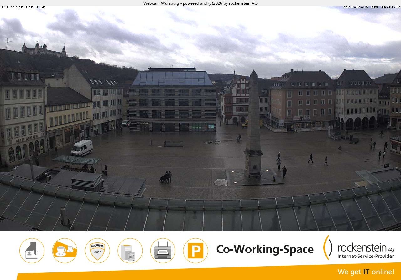 Archived image Webcam Wuerzburg marketplace
