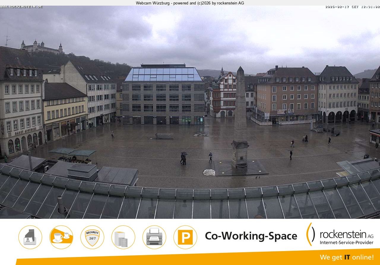 Archived image Webcam Wuerzburg marketplace
