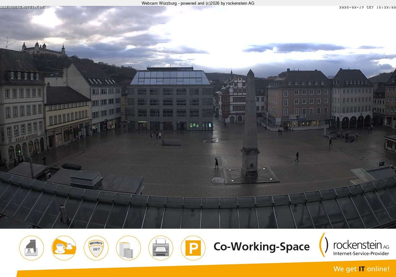 Archived image Webcam Wuerzburg marketplace