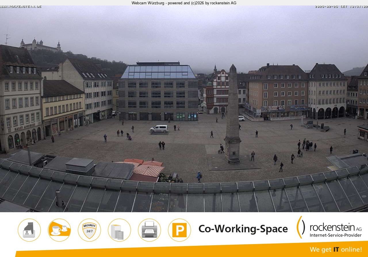 Archived image Webcam Wuerzburg marketplace