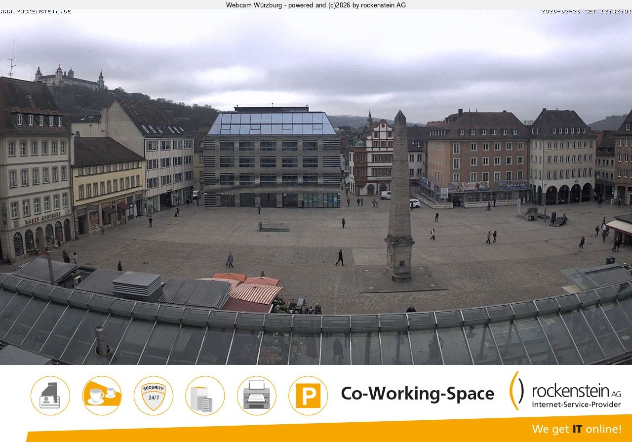 Archived image Webcam Wuerzburg marketplace