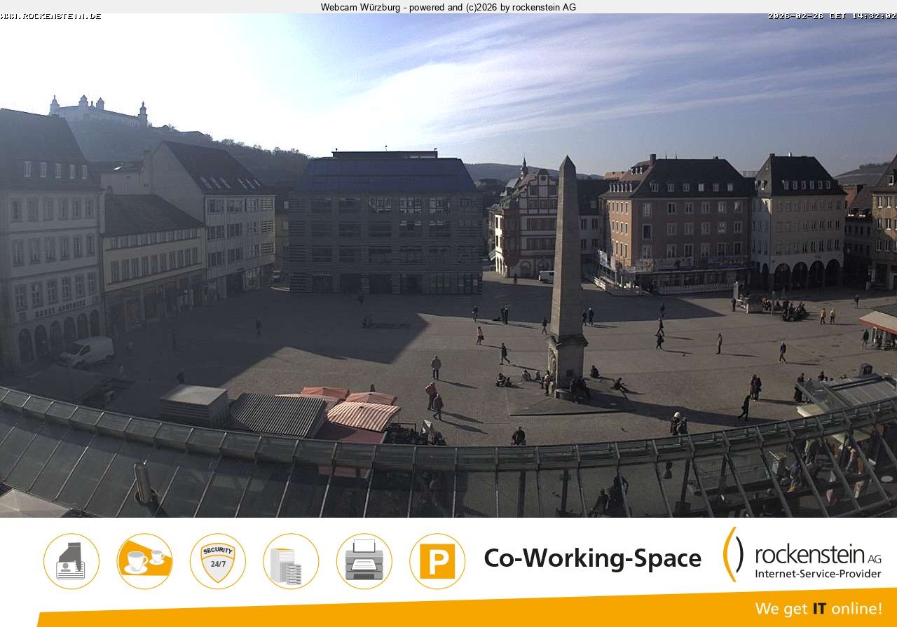Archived image Webcam Wuerzburg marketplace