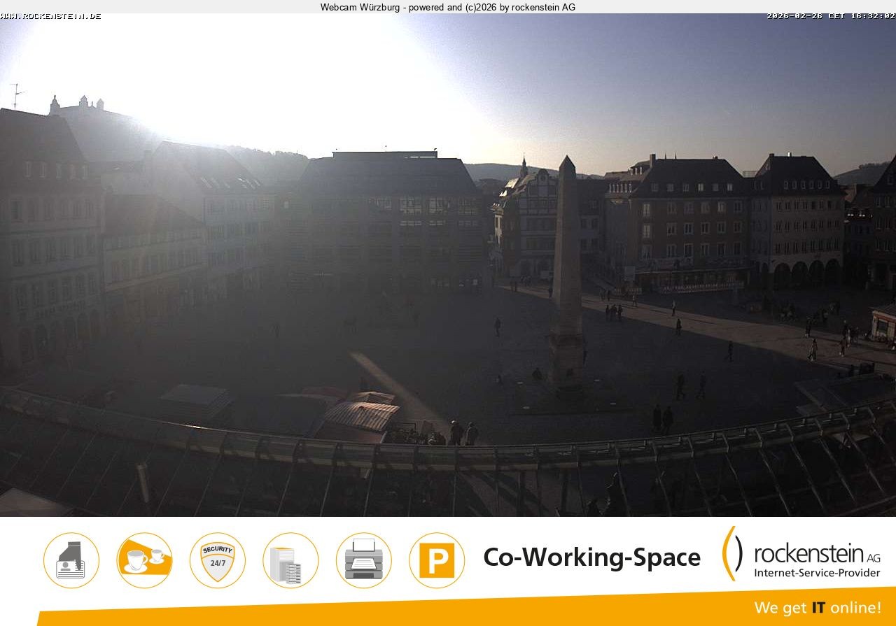 Archived image Webcam Wuerzburg marketplace