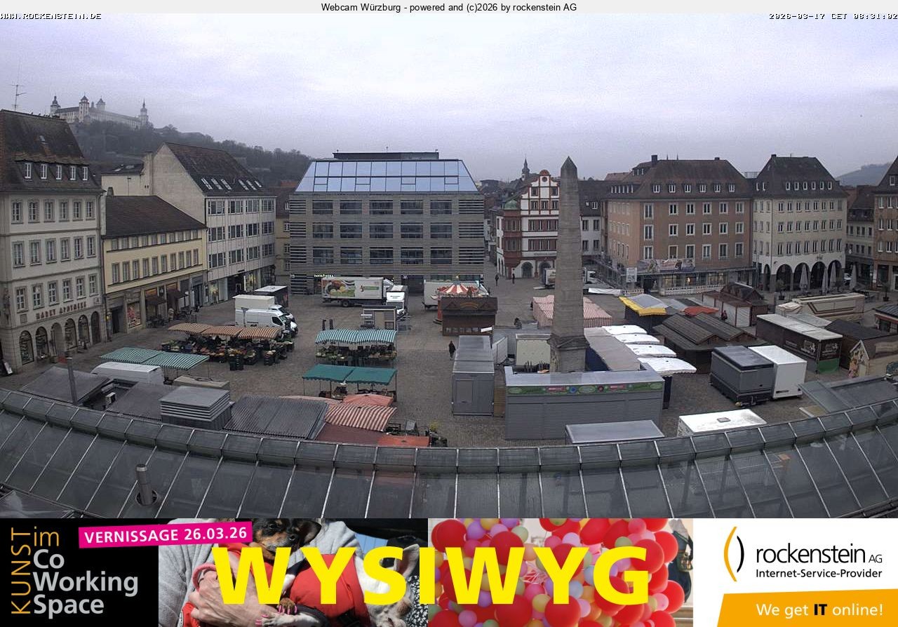 Archiv Foto Webcam Marktplatz Würzburg