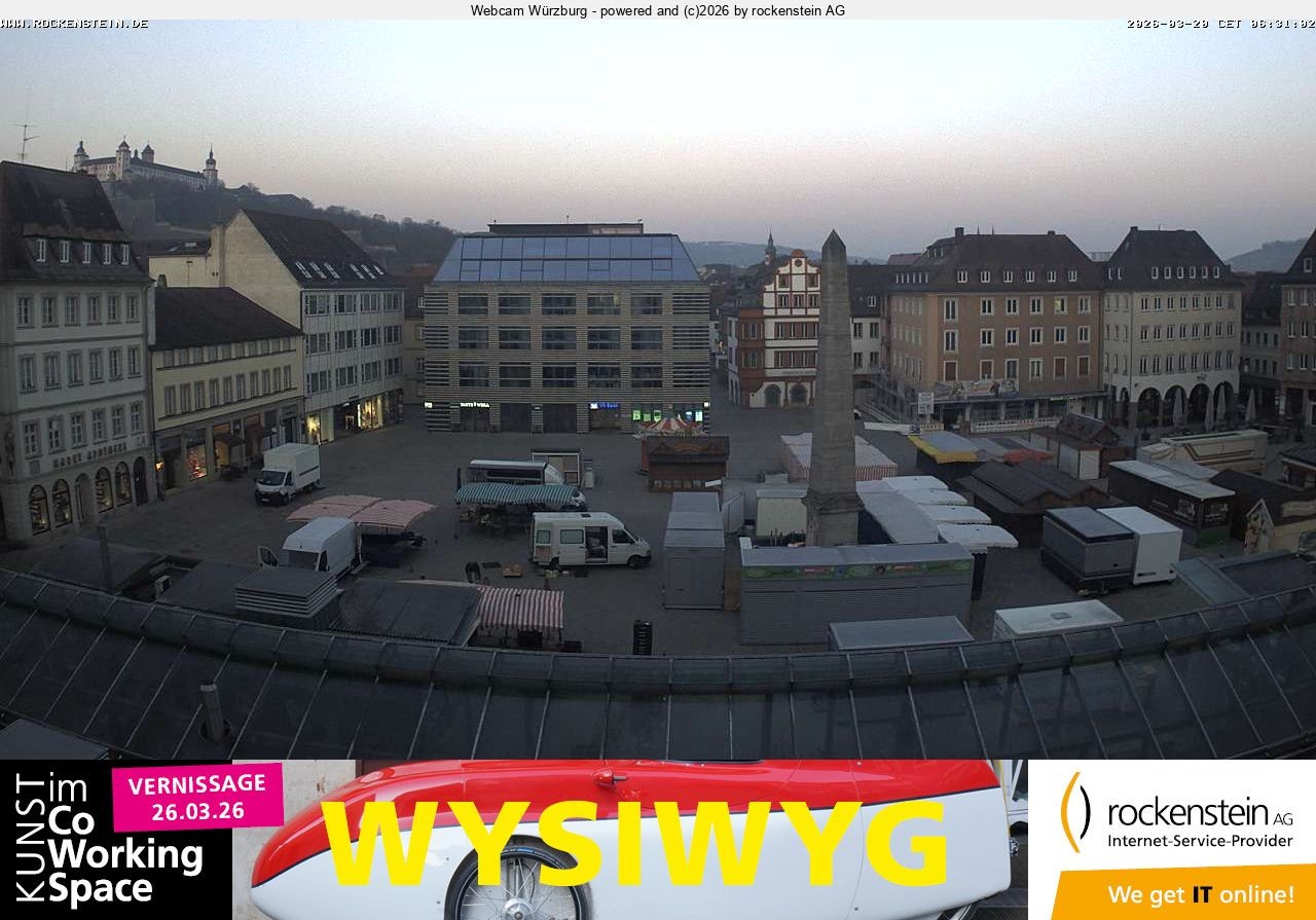 Archived image Webcam Wuerzburg marketplace
