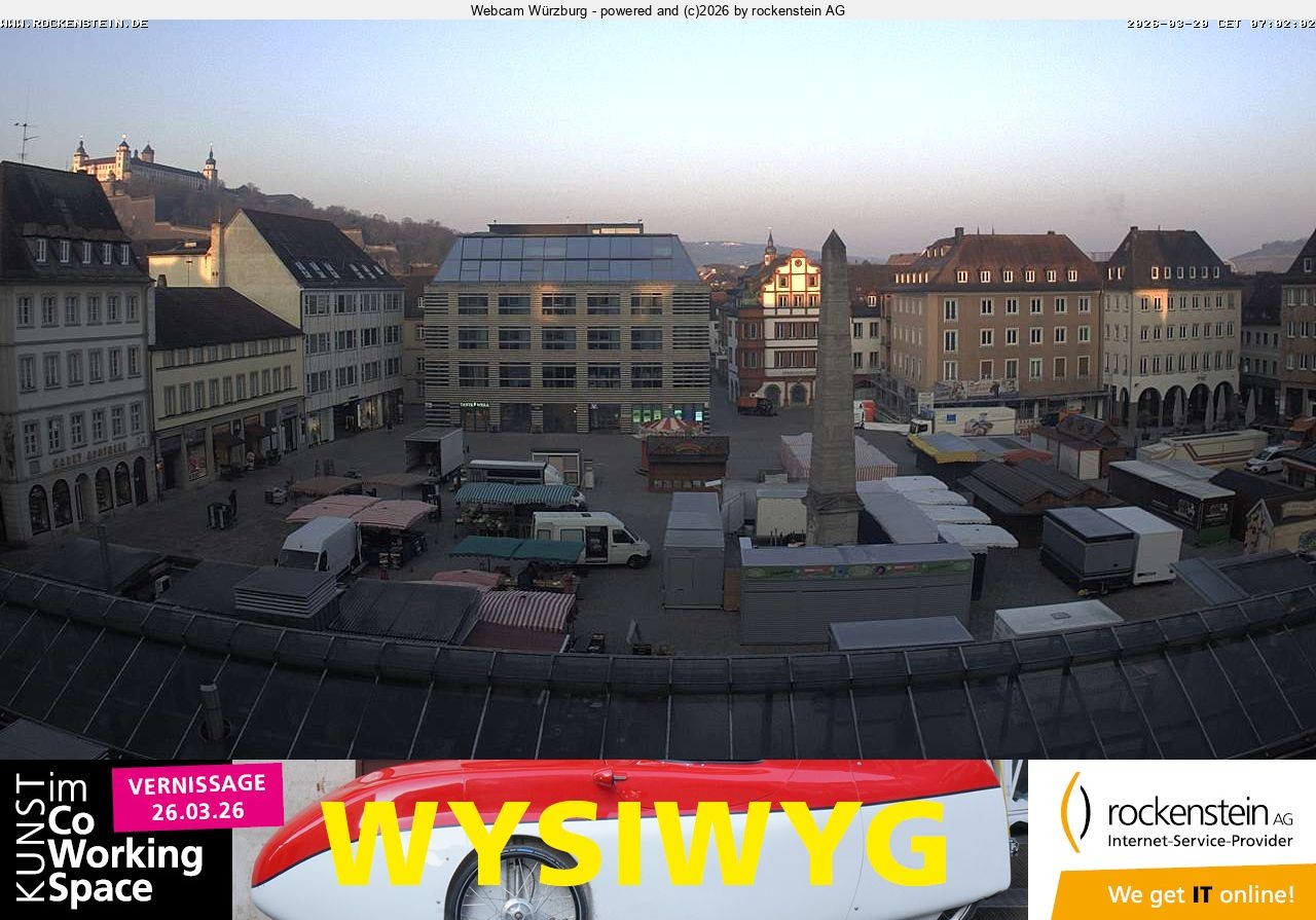 Archived image Webcam Wuerzburg marketplace