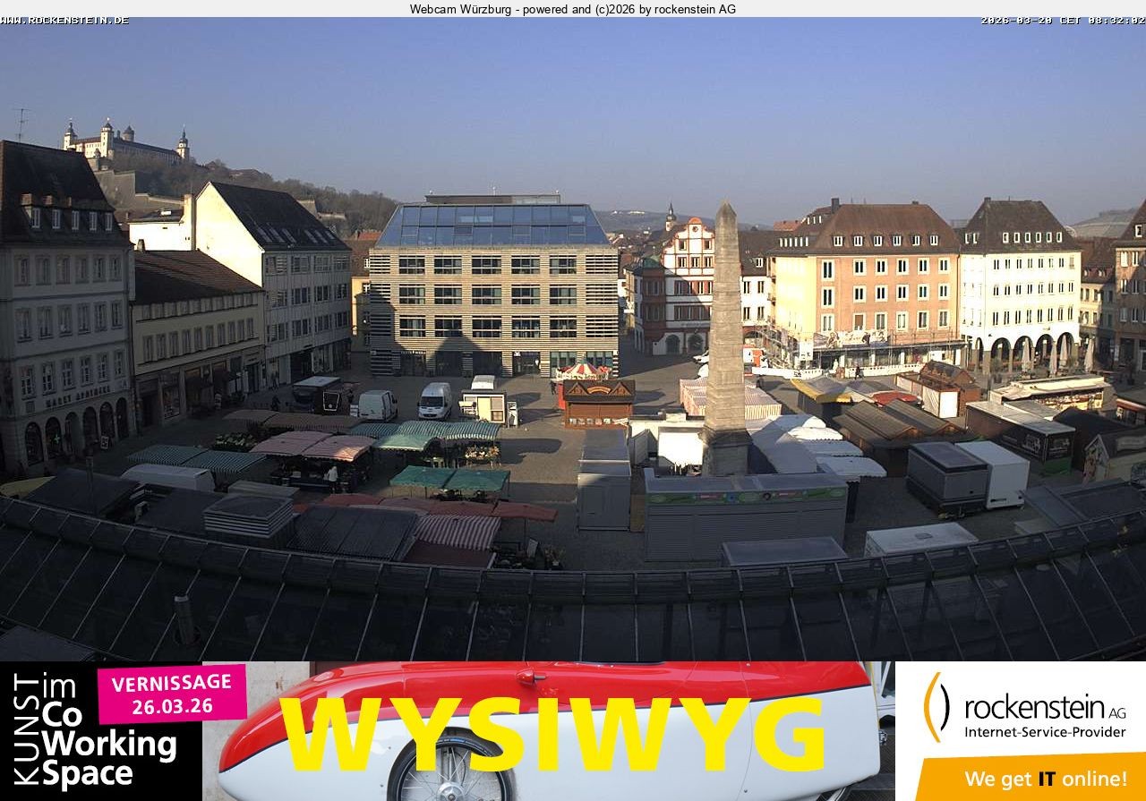 Archived image Webcam Wuerzburg marketplace