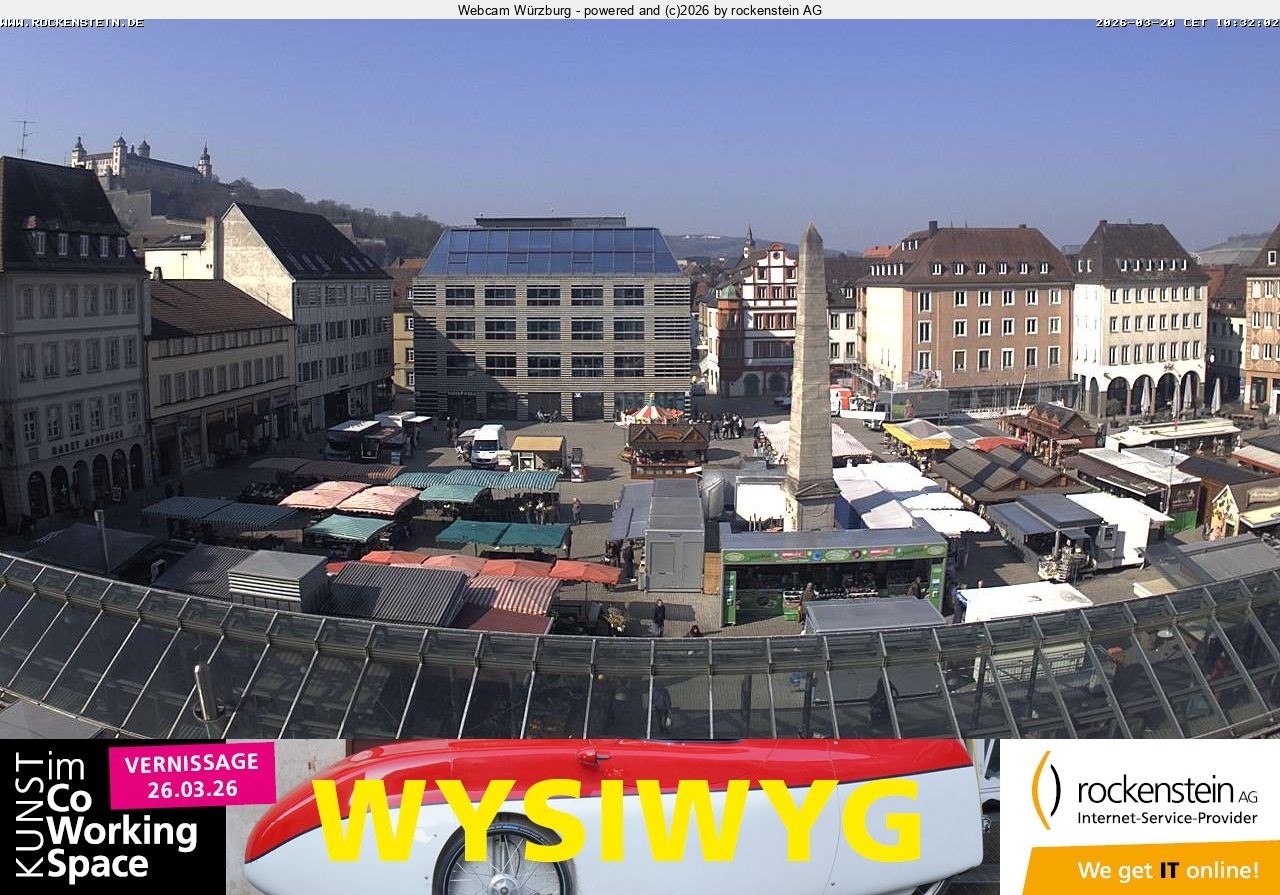 Archived image Webcam Wuerzburg marketplace