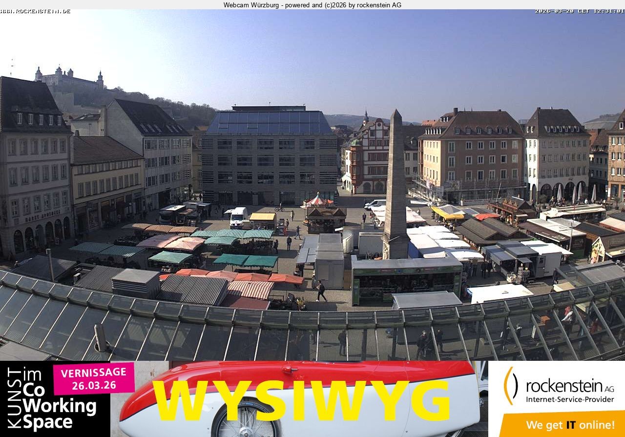 Archived image Webcam Wuerzburg marketplace