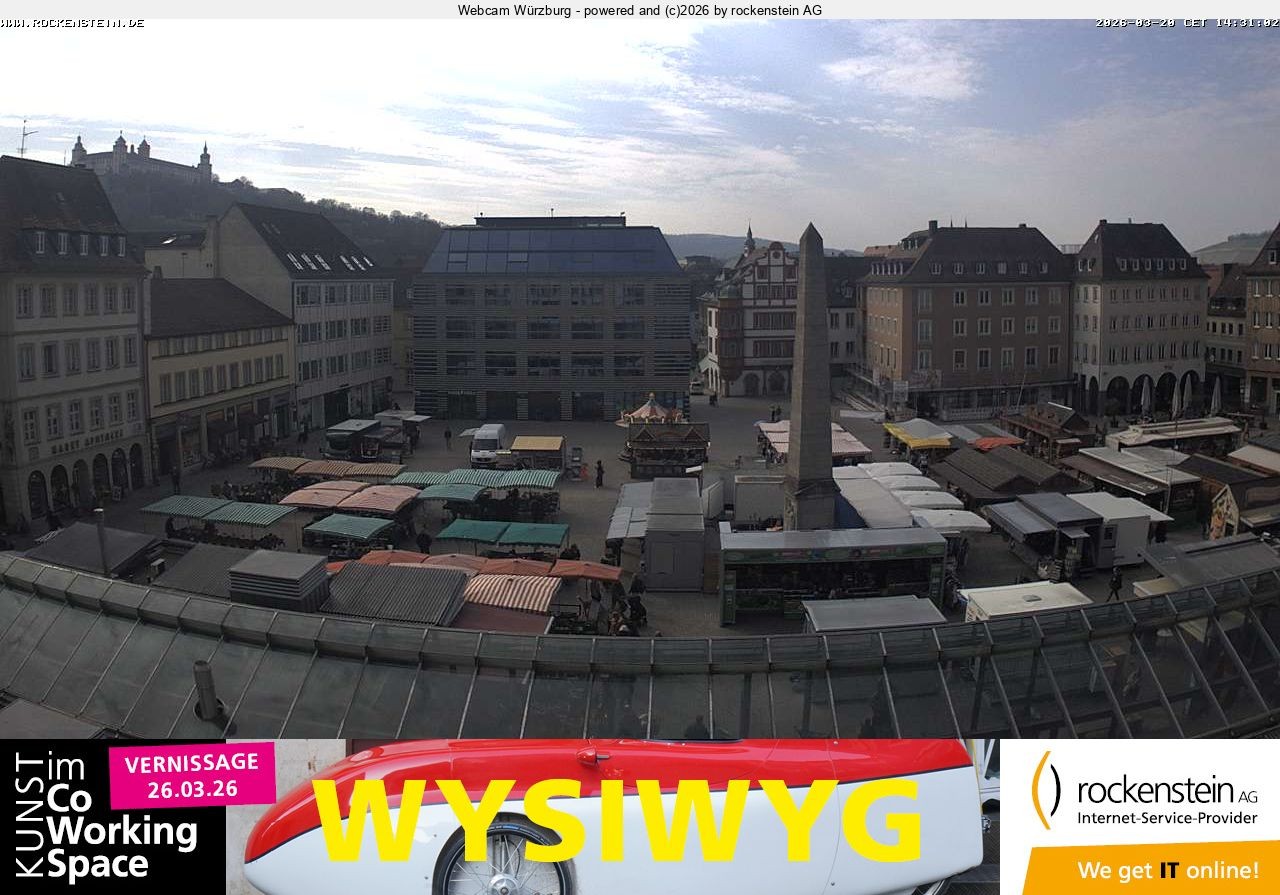 Archived image Webcam Wuerzburg marketplace