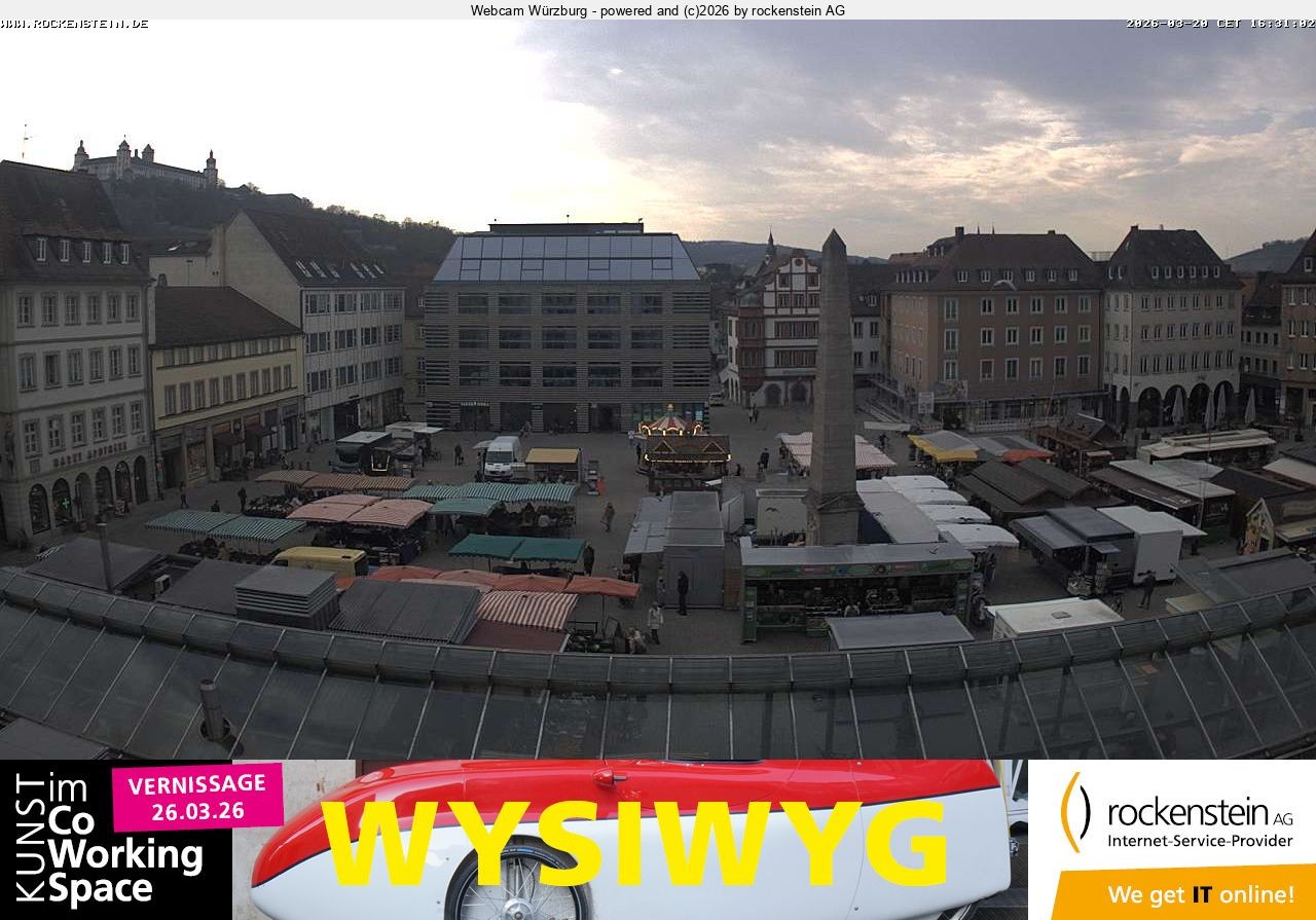 Archived image Webcam Wuerzburg marketplace