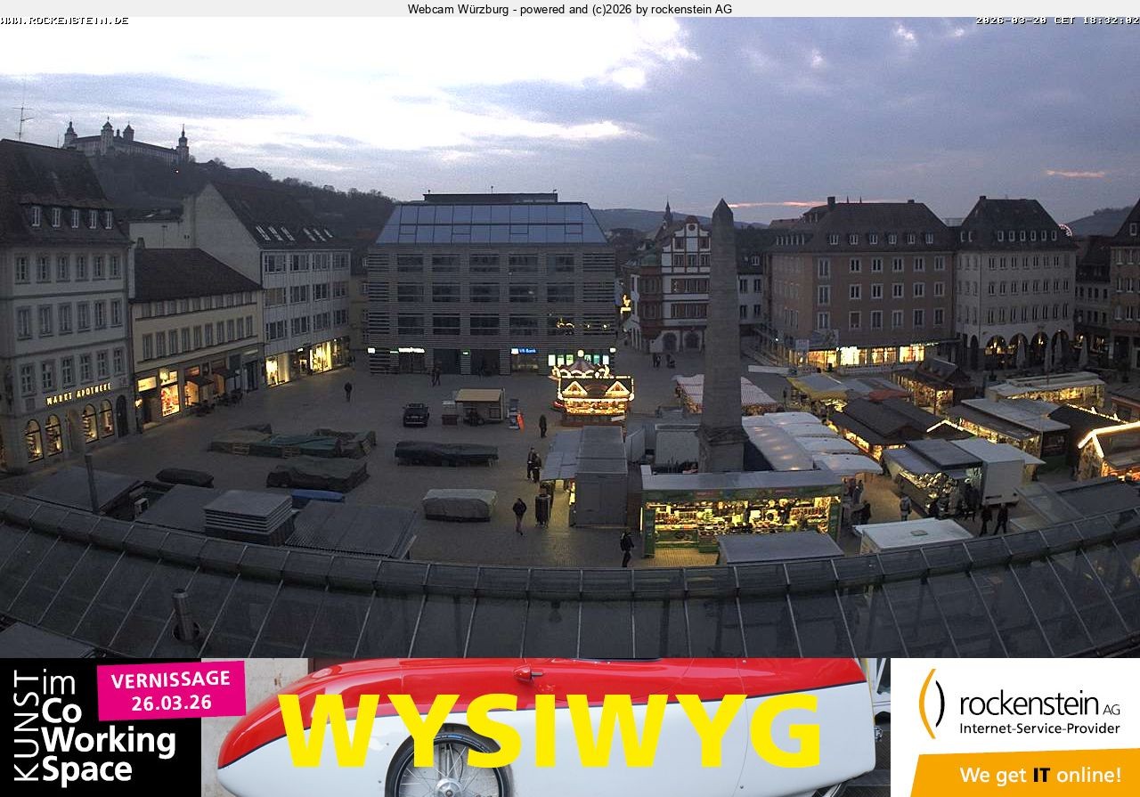 Archived image Webcam Wuerzburg marketplace