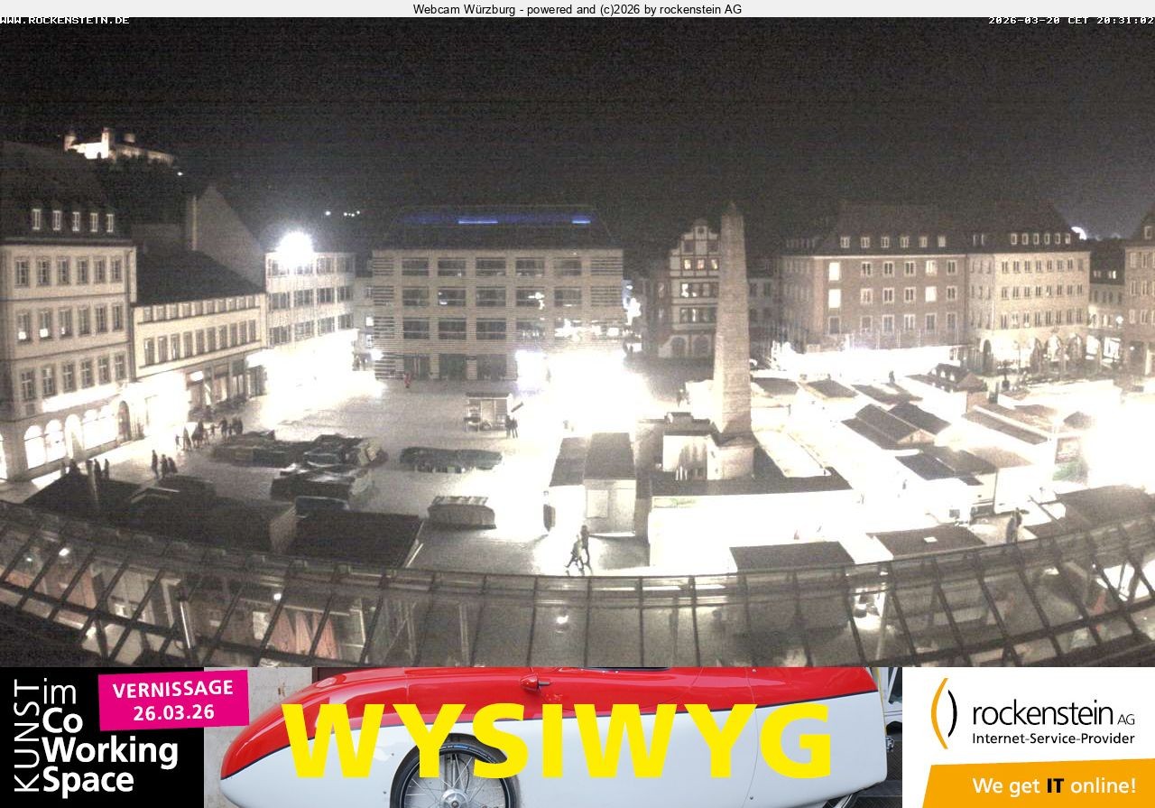 Archived image Webcam Wuerzburg marketplace