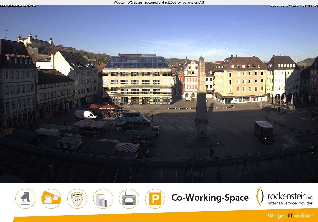 Archiv Foto Webcam Marktplatz Würzburg