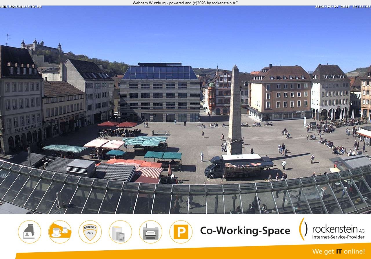 Archiv Foto Webcam Marktplatz Würzburg