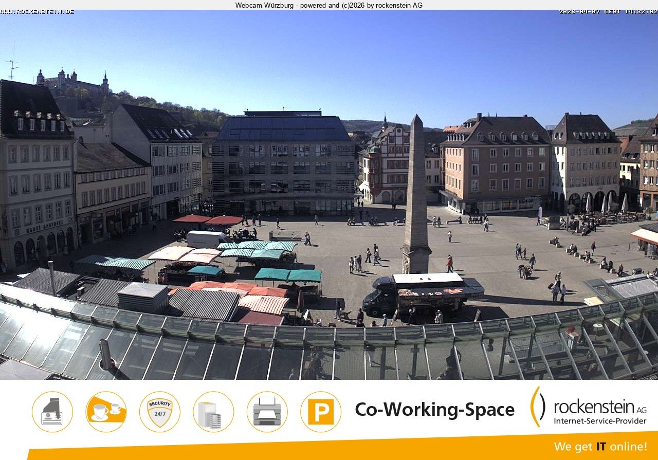 Archiv Foto Webcam Marktplatz Würzburg