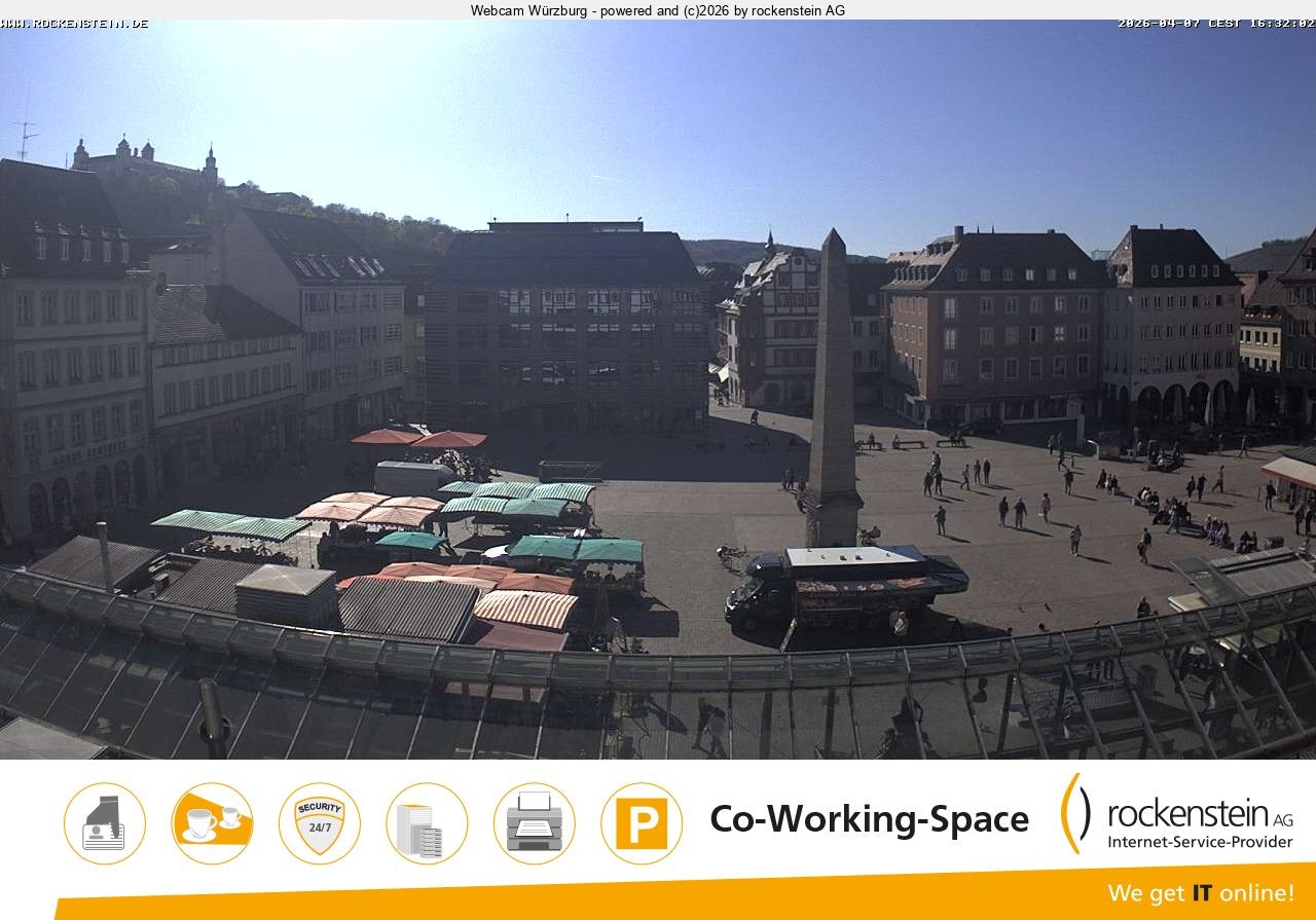Archiv Foto Webcam Marktplatz Würzburg