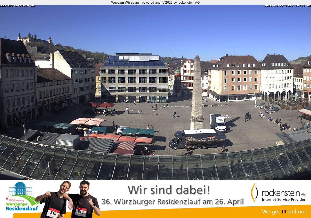 Archiv Foto Webcam Marktplatz Würzburg