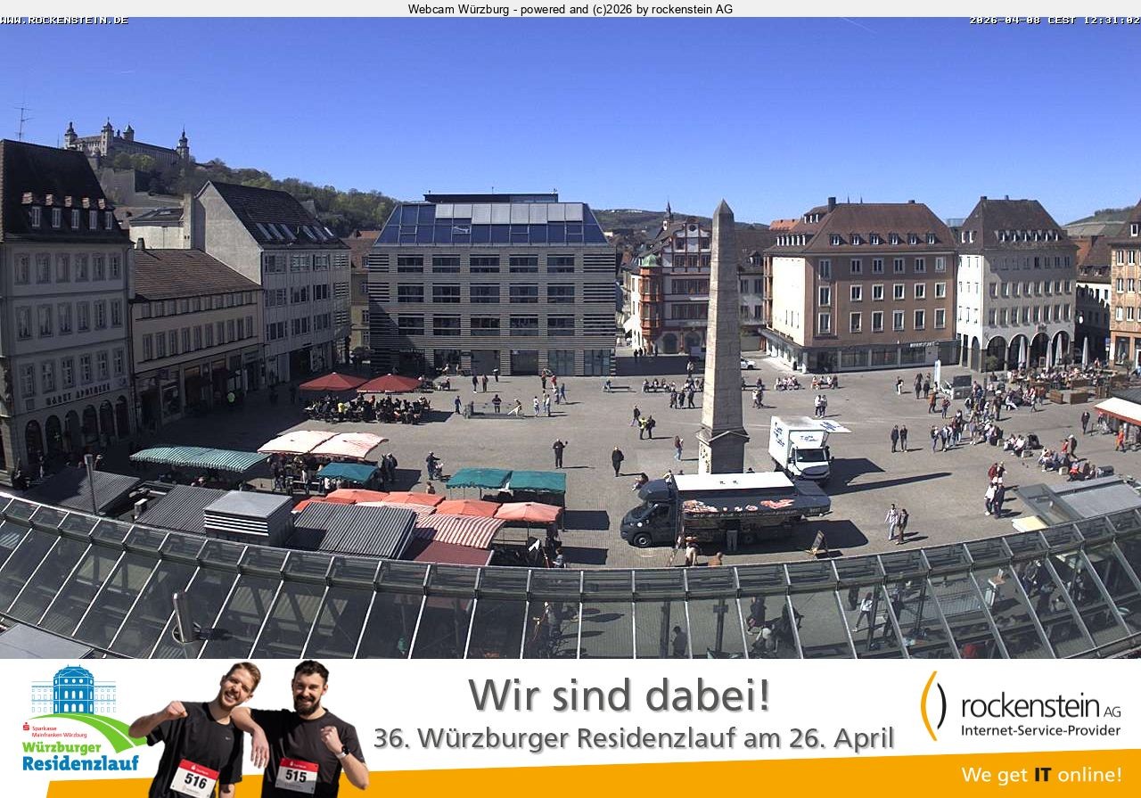 Archiv Foto Webcam Marktplatz Würzburg