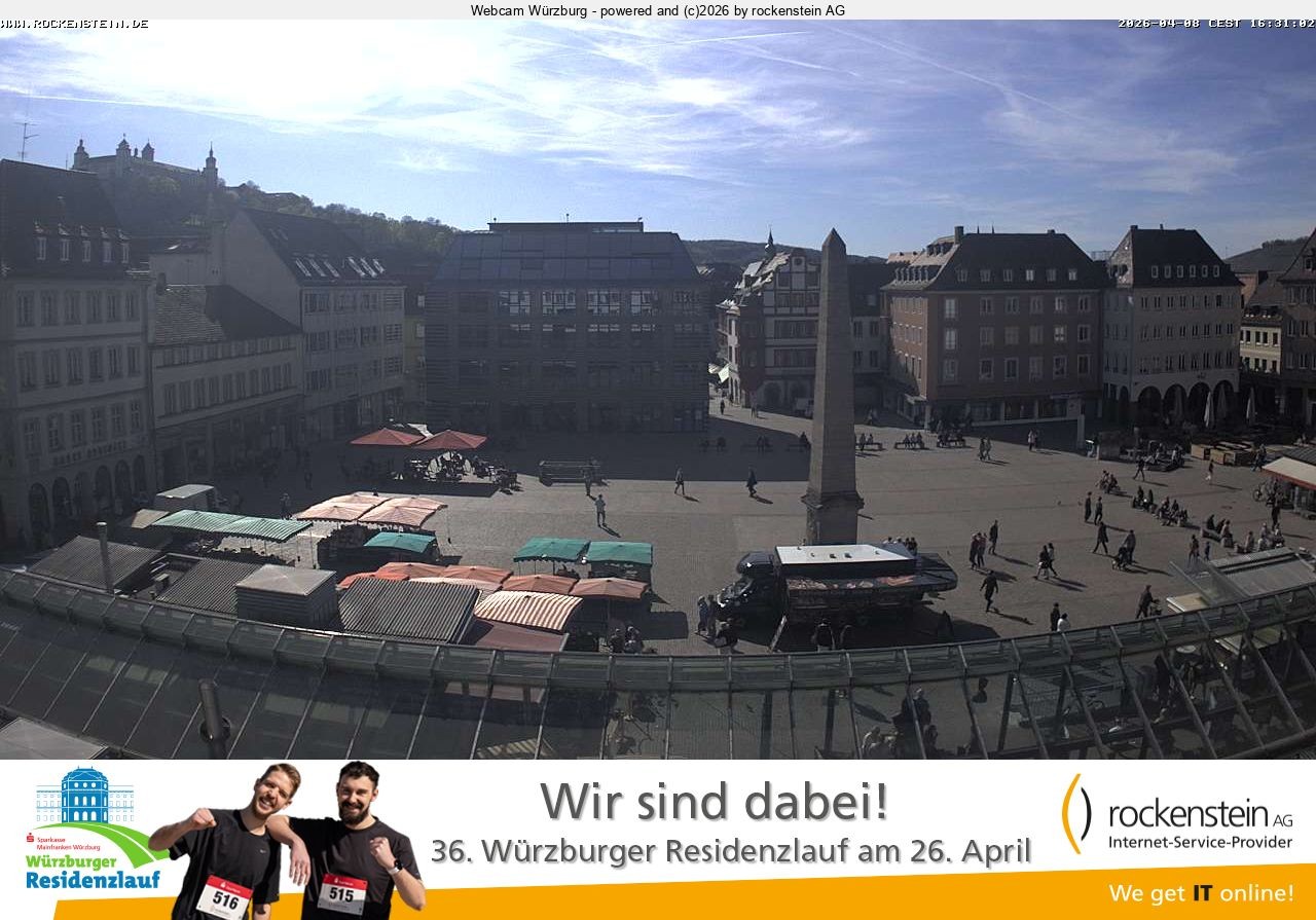 Archiv Foto Webcam Marktplatz Würzburg