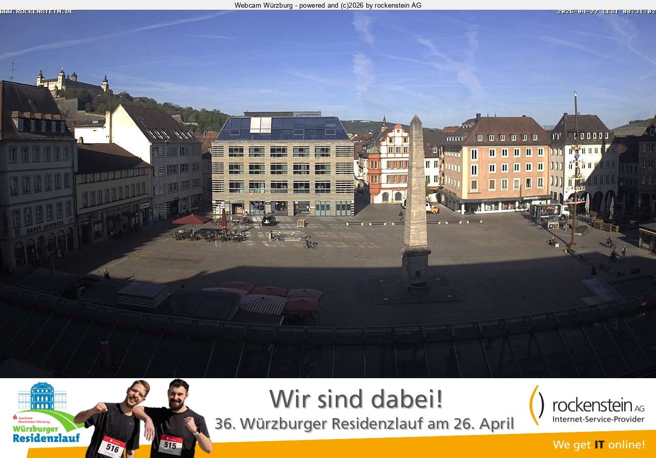 Archiv Foto Webcam Marktplatz Würzburg