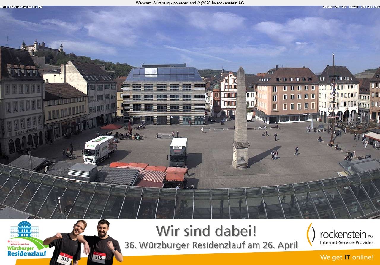 Archiv Foto Webcam Marktplatz Würzburg