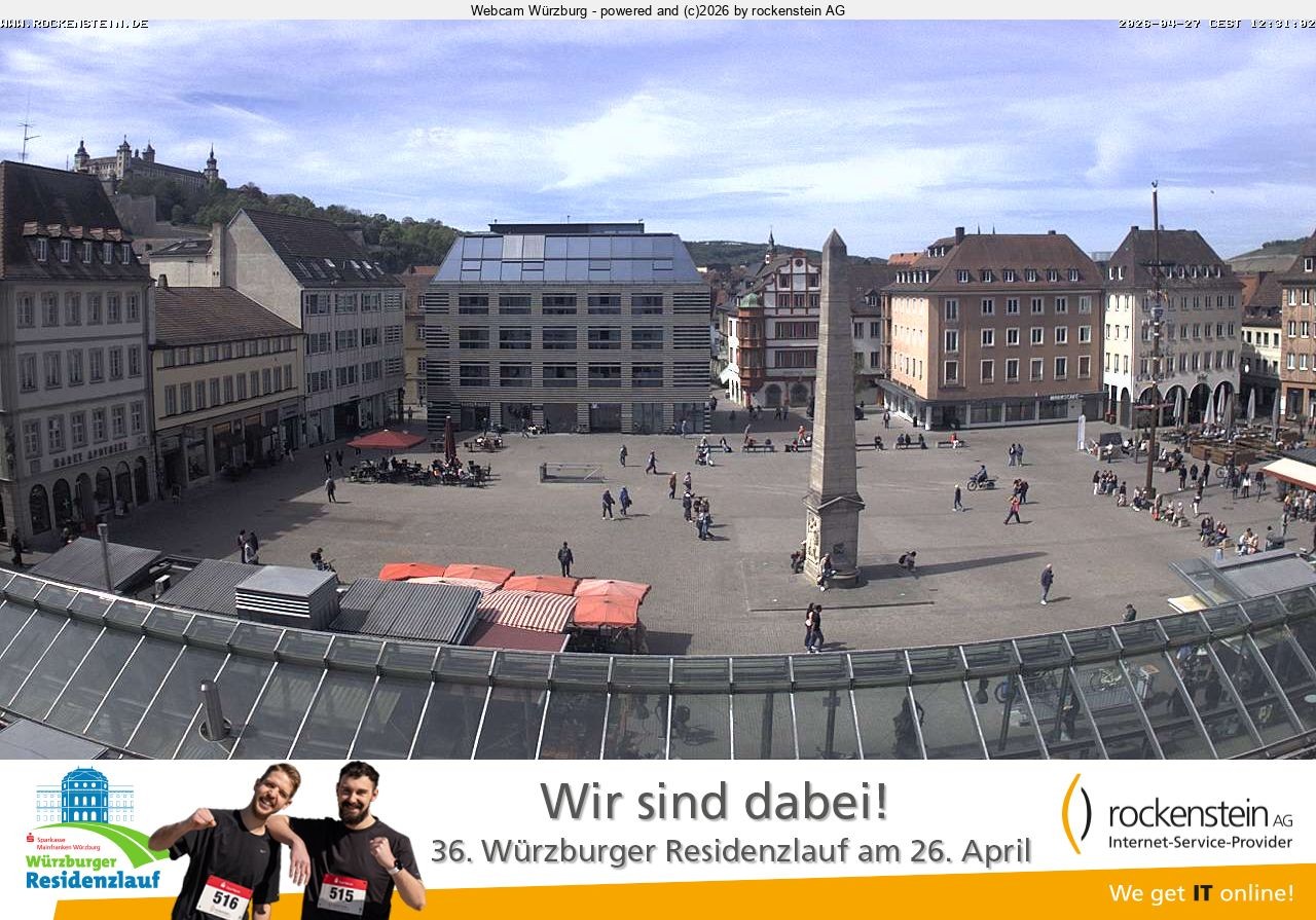 Archiv Foto Webcam Marktplatz Würzburg